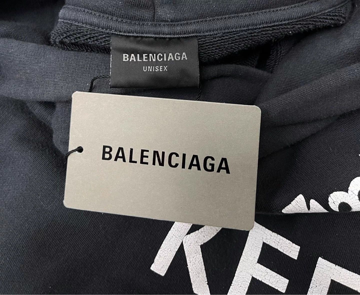 Balenciaga logo print hoodie men's gray almost new XS