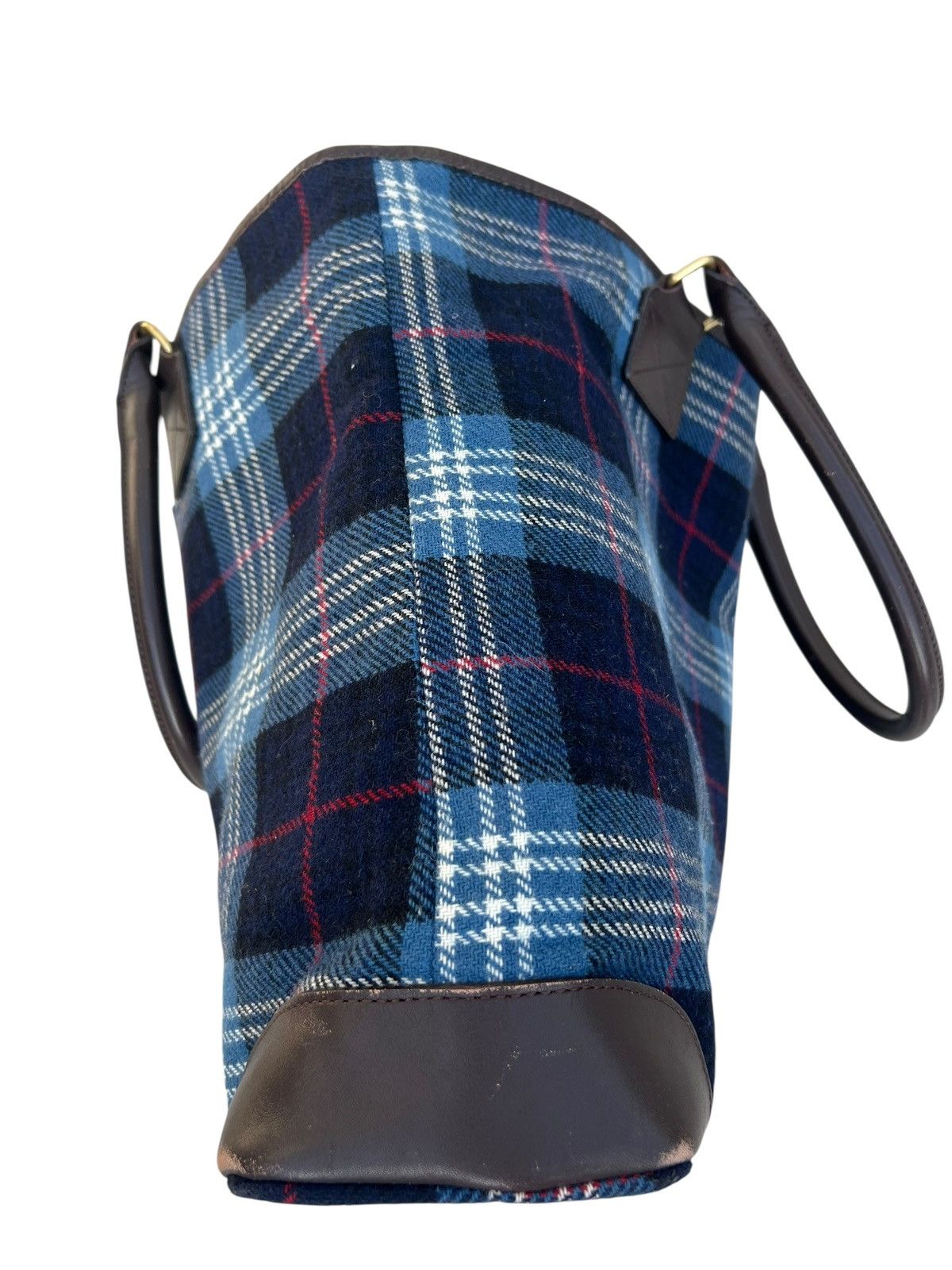 Leather The Scotch House Leather Cotton Plaid Tote Bag Size ONE SIZE - 11 Thumbnail