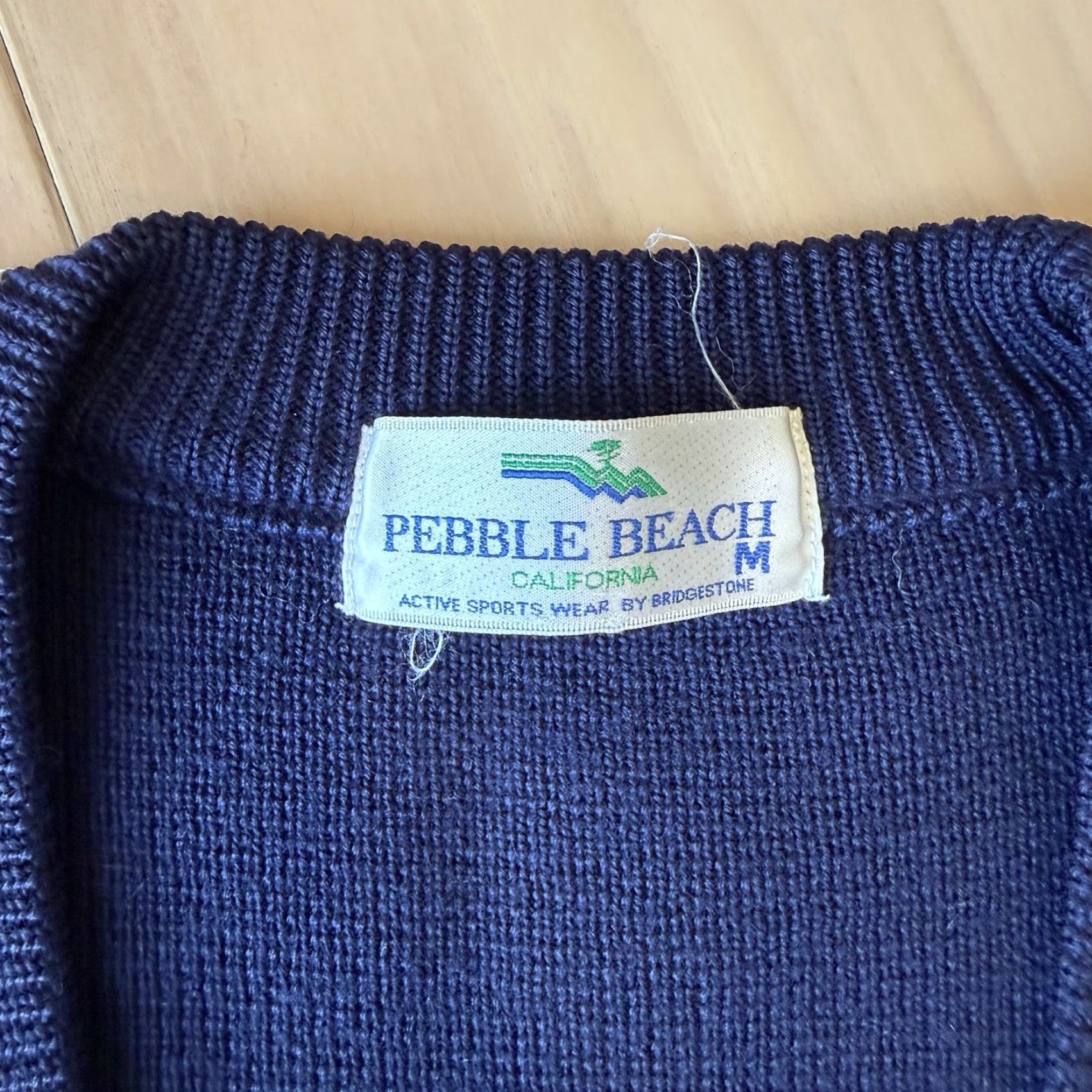 Vintage VINTAGE Pebble Beach Cardigan Mens M Blue Wool Knit Diamond Argyle 80s Golf Jazz Size US M / EU 48-50 / 2 - 7 Thumbnail