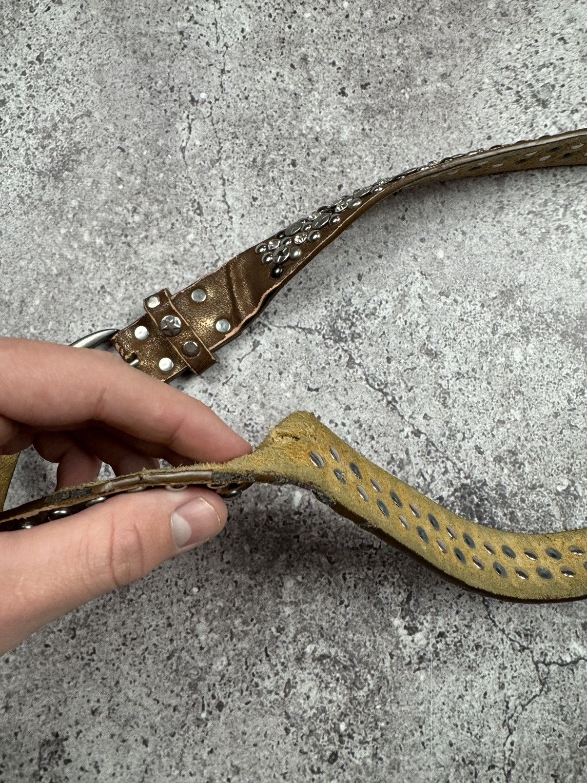 Japanese Brand 00’s NUMBER NINE STYLE STUDDED PUNK STAR Y2K BELT VINTAGE Size ONE SIZE - 8 Thumbnail