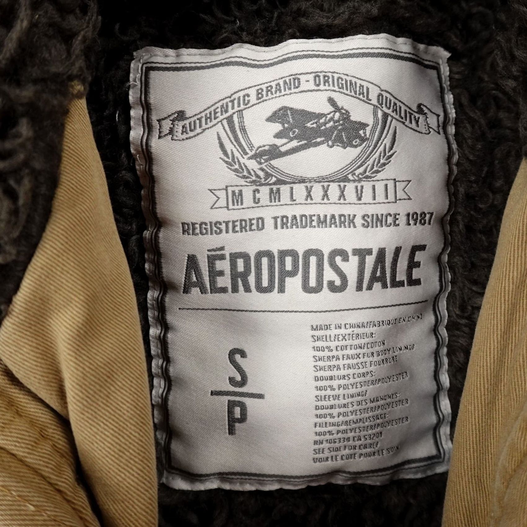 Vintage VTG Aéropostale Jacket Mens S Beige Cotton Chore Coat Lined Full Zip OG Logo Zipper Pockets Adventure Outdoor Workwear Size US S / EU 44-46 / 1 - 5 Thumbnail