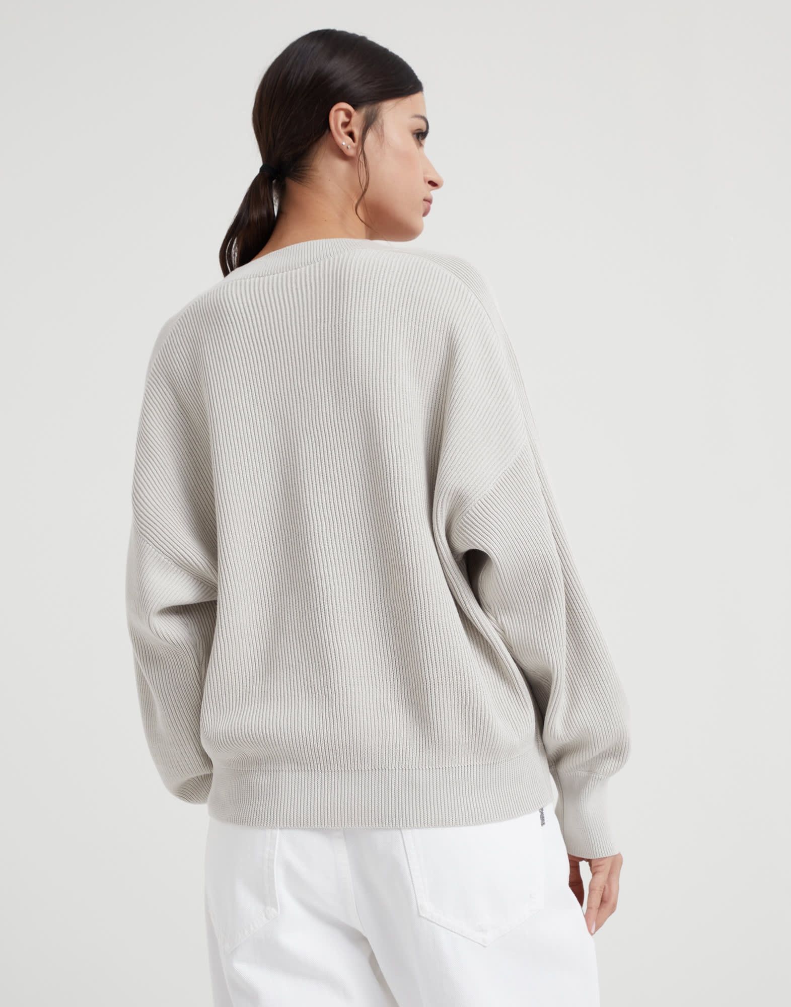 Brunello Cucinelli o1w1db10825 Sweater in Open White Size M / US 6-8 / IT 42-44 - 2 Thumbnail