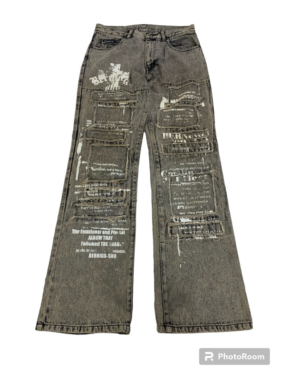 BERNINGS SHO Vintage Japanese Flare Bernings Sho Patchwork Denim Size US 29 - 1 Thumbnail