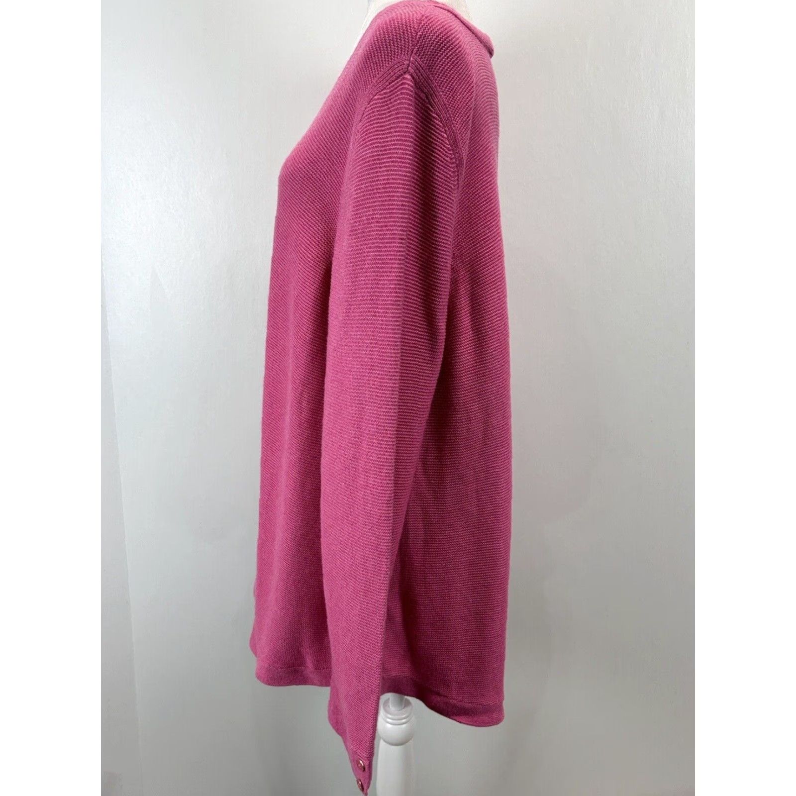Talbots VINTAGE? No, it's Talbots V-Neck Tunic Knit Sweater Pink 3X Petit Plus Womens Size XXL / US 16-18 / IT 52-54 - 2 Thumbnail