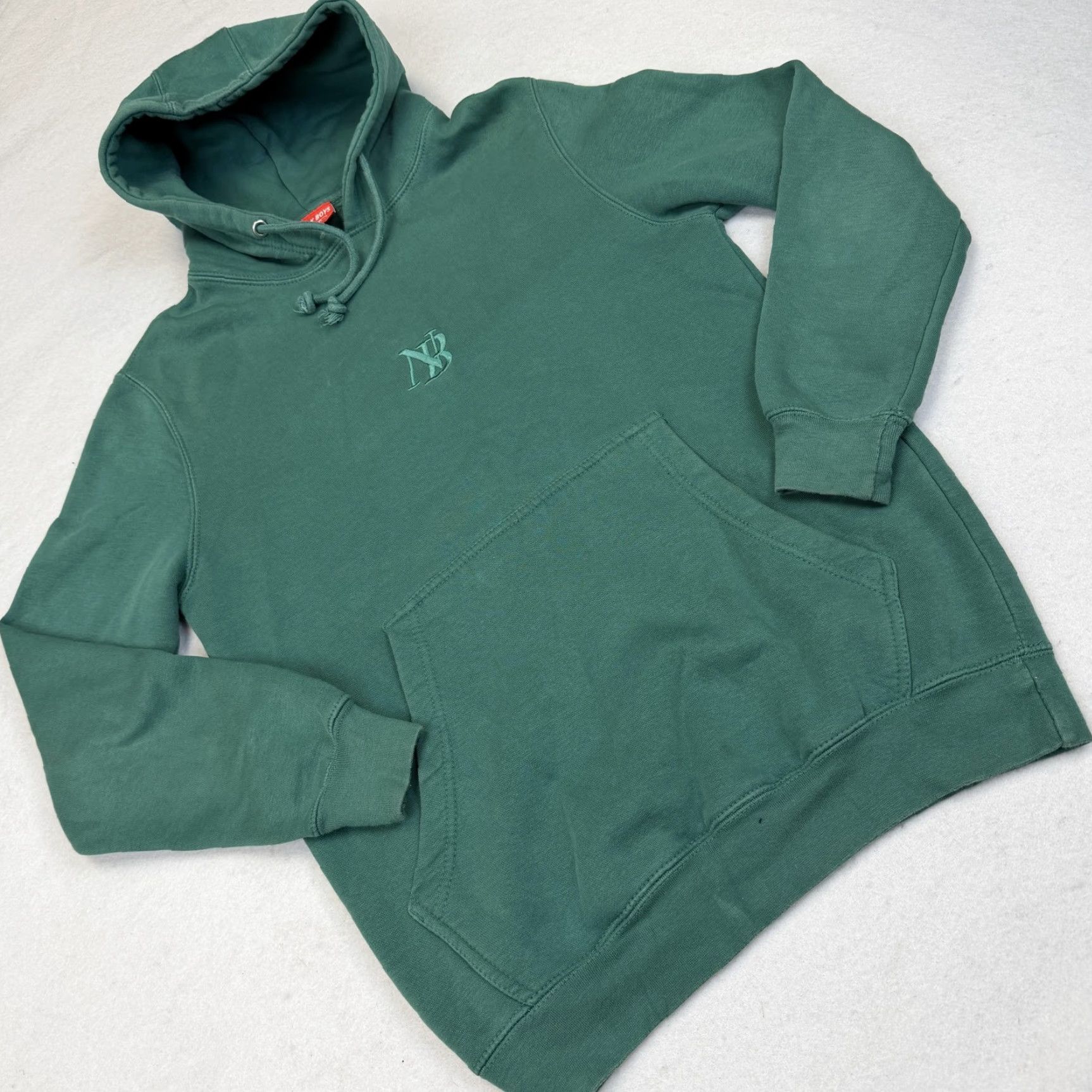Logo 7 NELK BOYS Hoodie Mens S Green Monogram Embroidered Pullover Fleece Logo Size US S / EU 44-46 / 1 - 2 Thumbnail