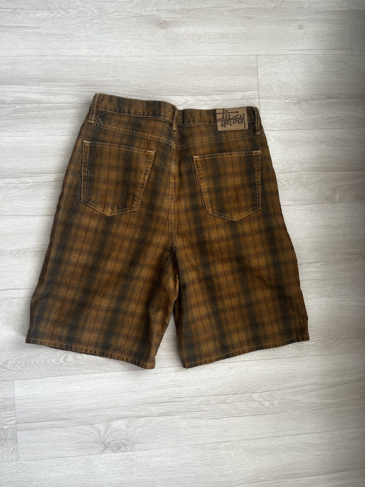 Big Ol Stussy Plaid Shorts Stüssy Big Ol Canvas Plaid Shorts