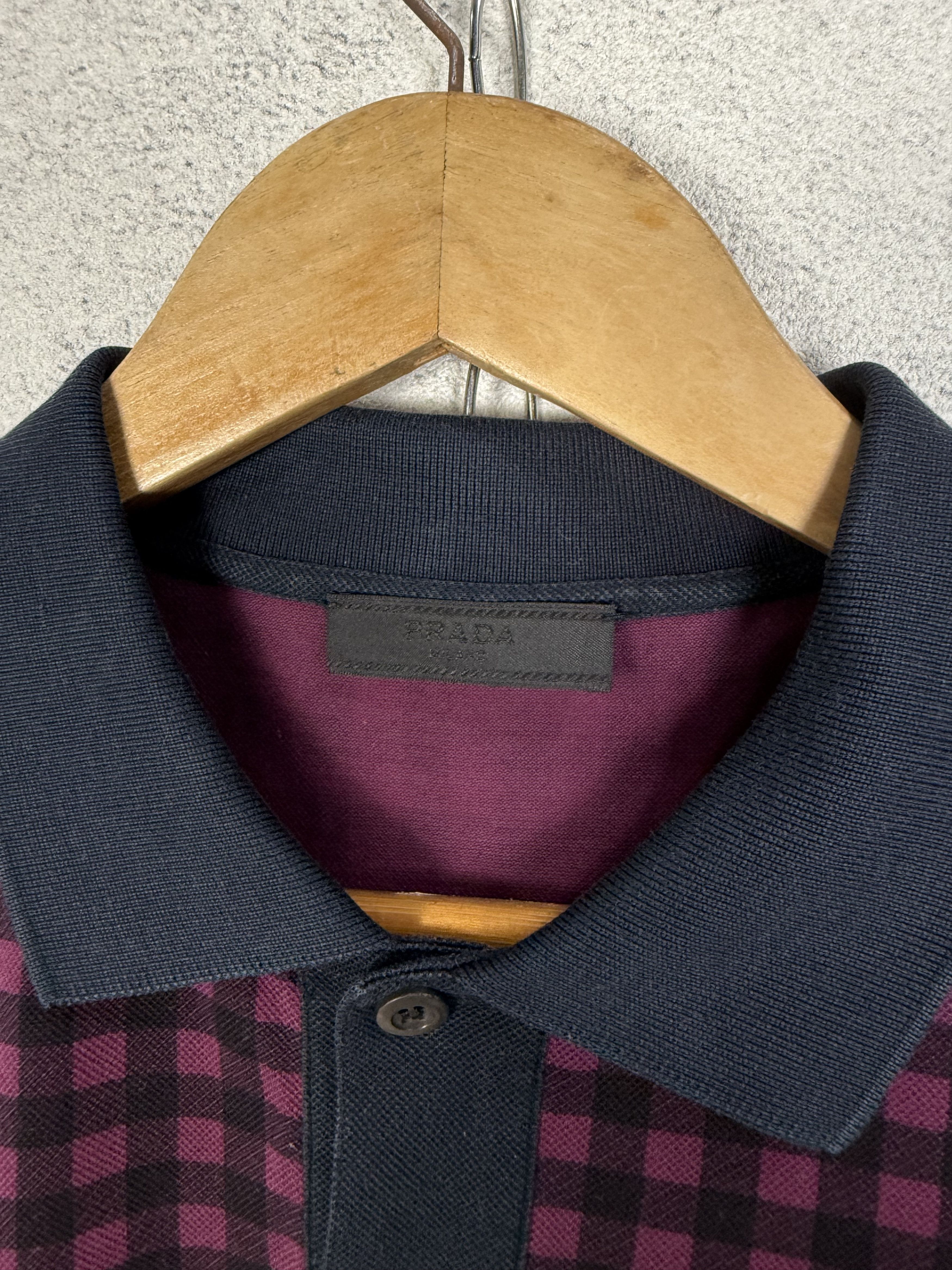 Prada Prada Checkered Polo Shirt Size US L / EU 52-54 / 3 - 5 Thumbnail