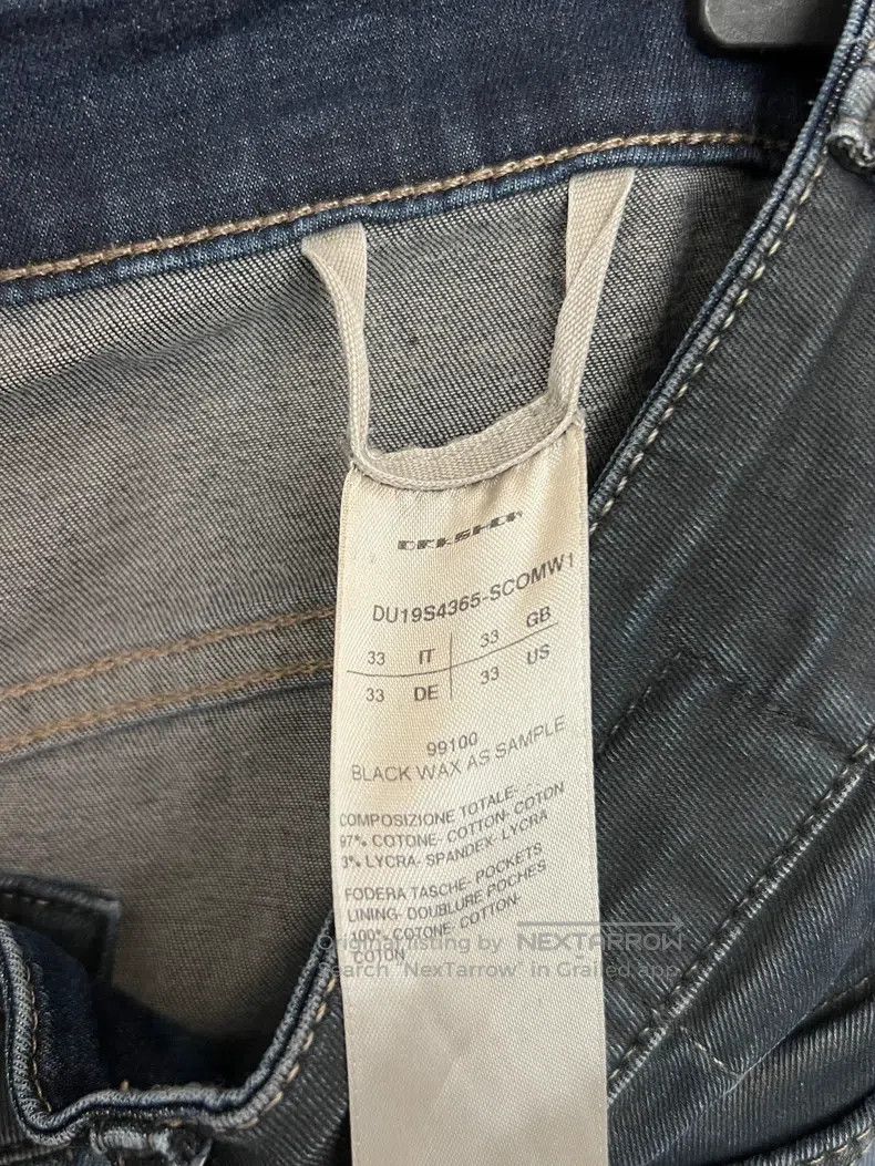 Rick Owens Rick Owens Wax-coated patchwork denim nine-tenths trousers Size US 33 - 6 Thumbnail