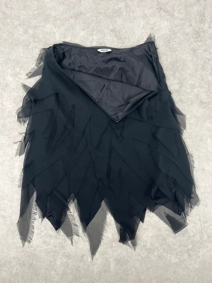 Moschino 2000s Moschino Black Leaves Skirt Size 27" / US 4 / IT 40 - 9 Thumbnail