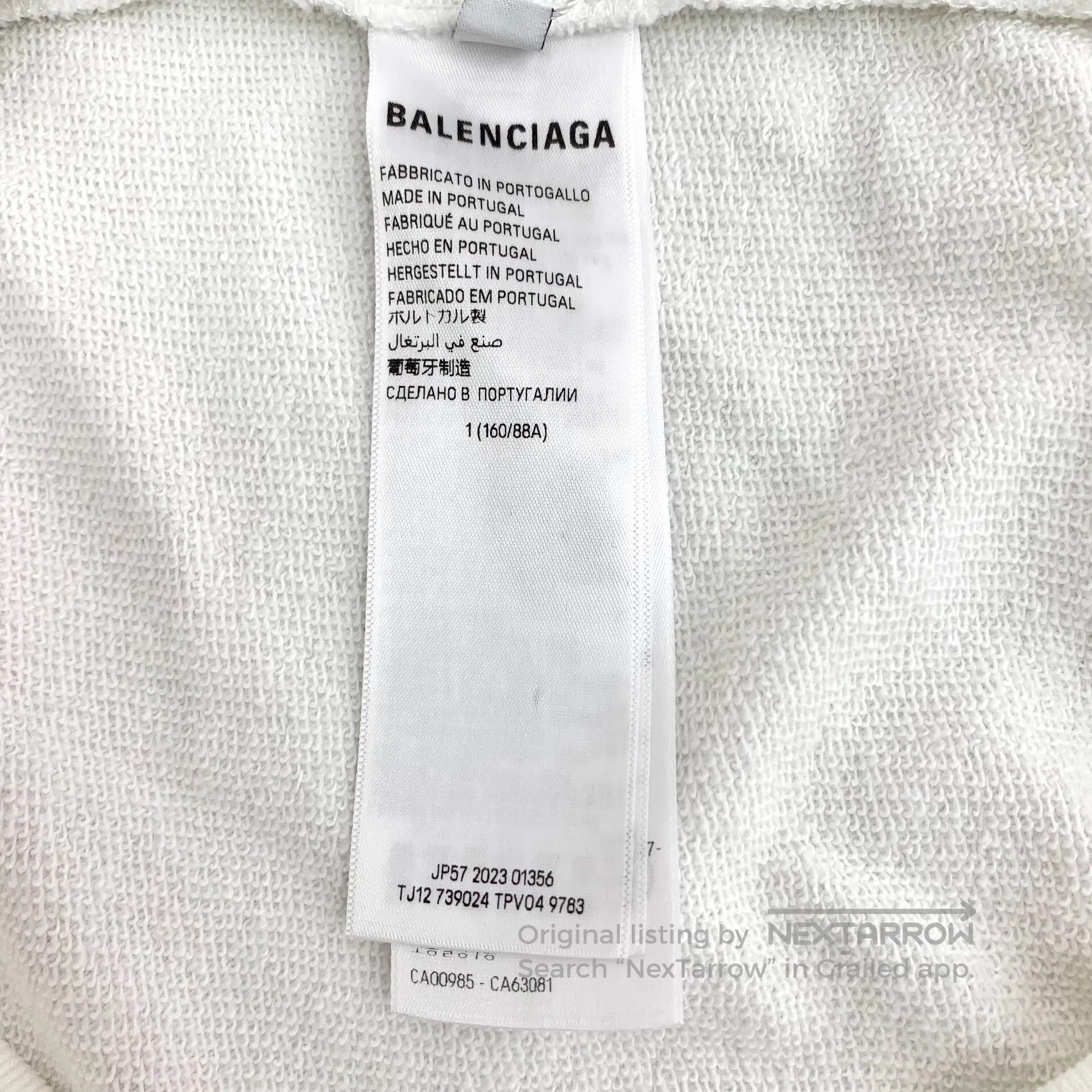 Balenciaga Balenciaga White logo letter print cotton hooded long slee Size US S / EU 44-46 / 1 - 7 Thumbnail