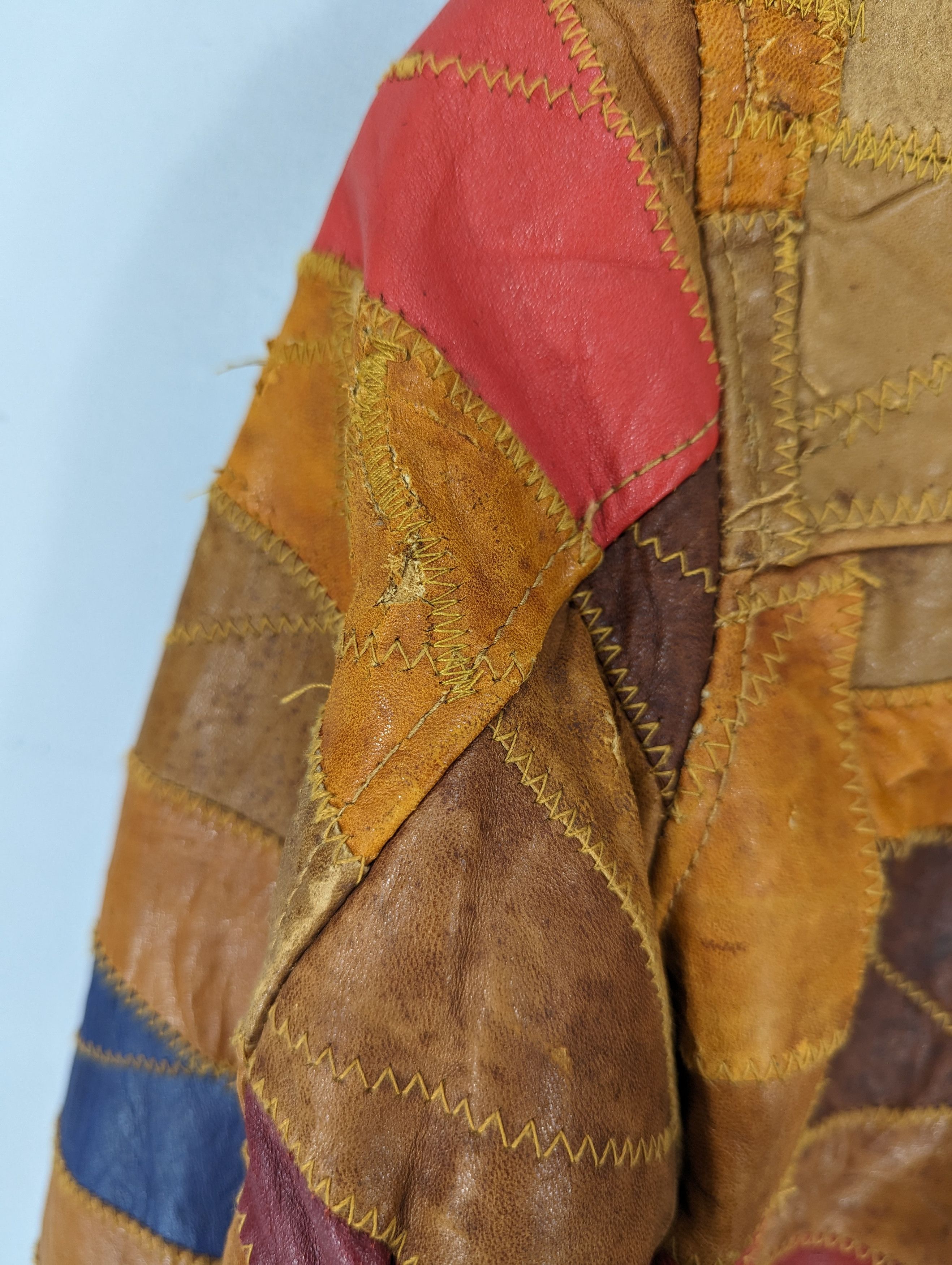 Vintage 🔥RARE🔥Vintage Unbrand Patchwork Leather Jacket Size XS / US 0-2 / IT 36-38 - 20 Thumbnail