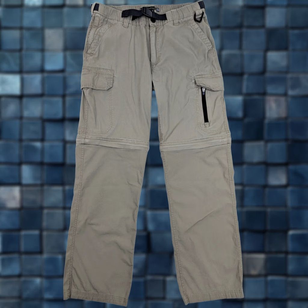 Vintage BC Clothing Convertible Cargo Pants / Shorts, Men 32 Beige Canvas Belted 5-Pocket Cargo Convertible Zip-Off Legs Pants Size US 32 / EU 48 - 1 Thumbnail