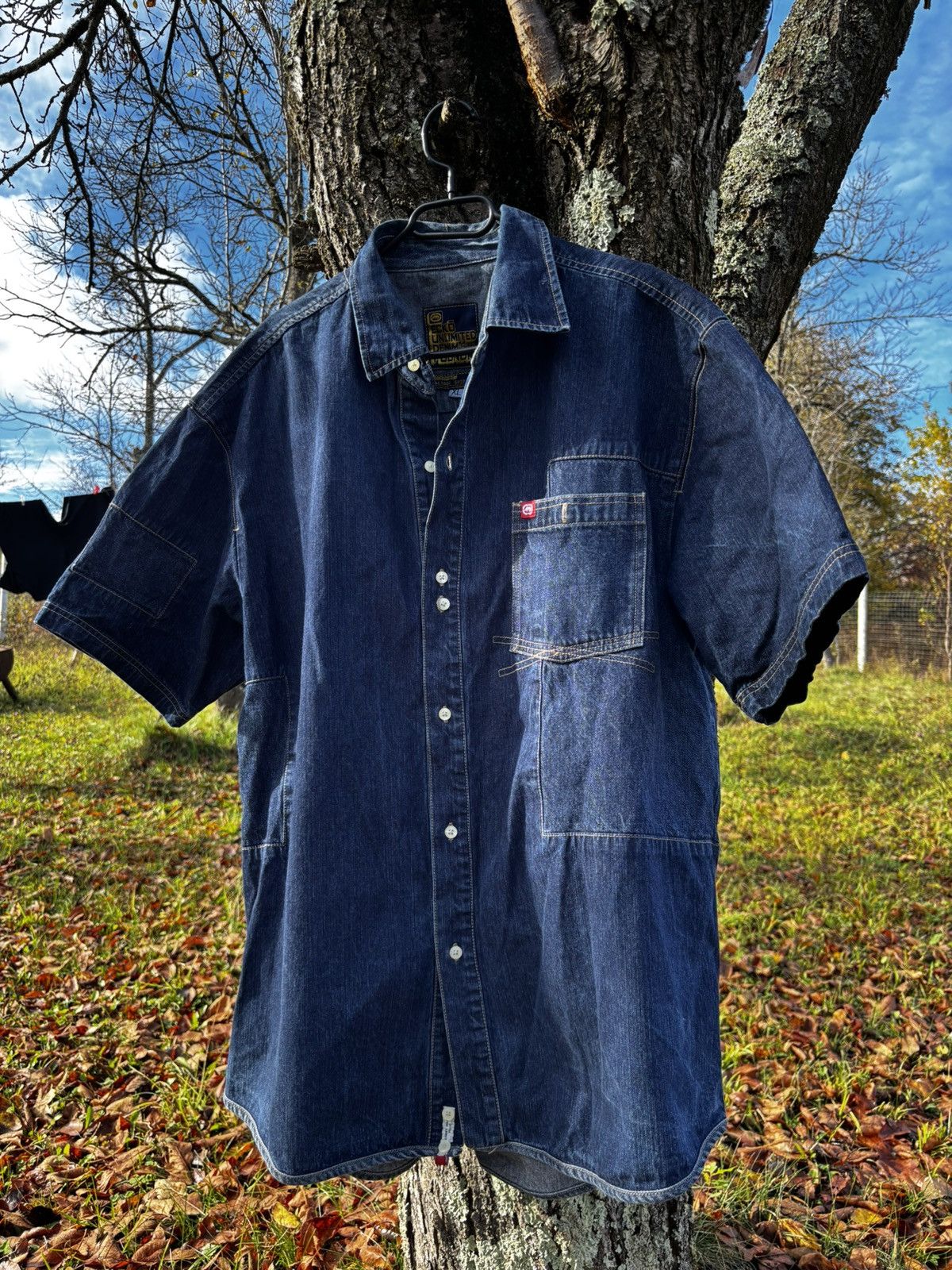 Ecko Unltd. Vintage 90s Hip Hop baggy limited editoon ECKO denim Jacket Size US XL / EU 56 / 4 - 2 Thumbnail
