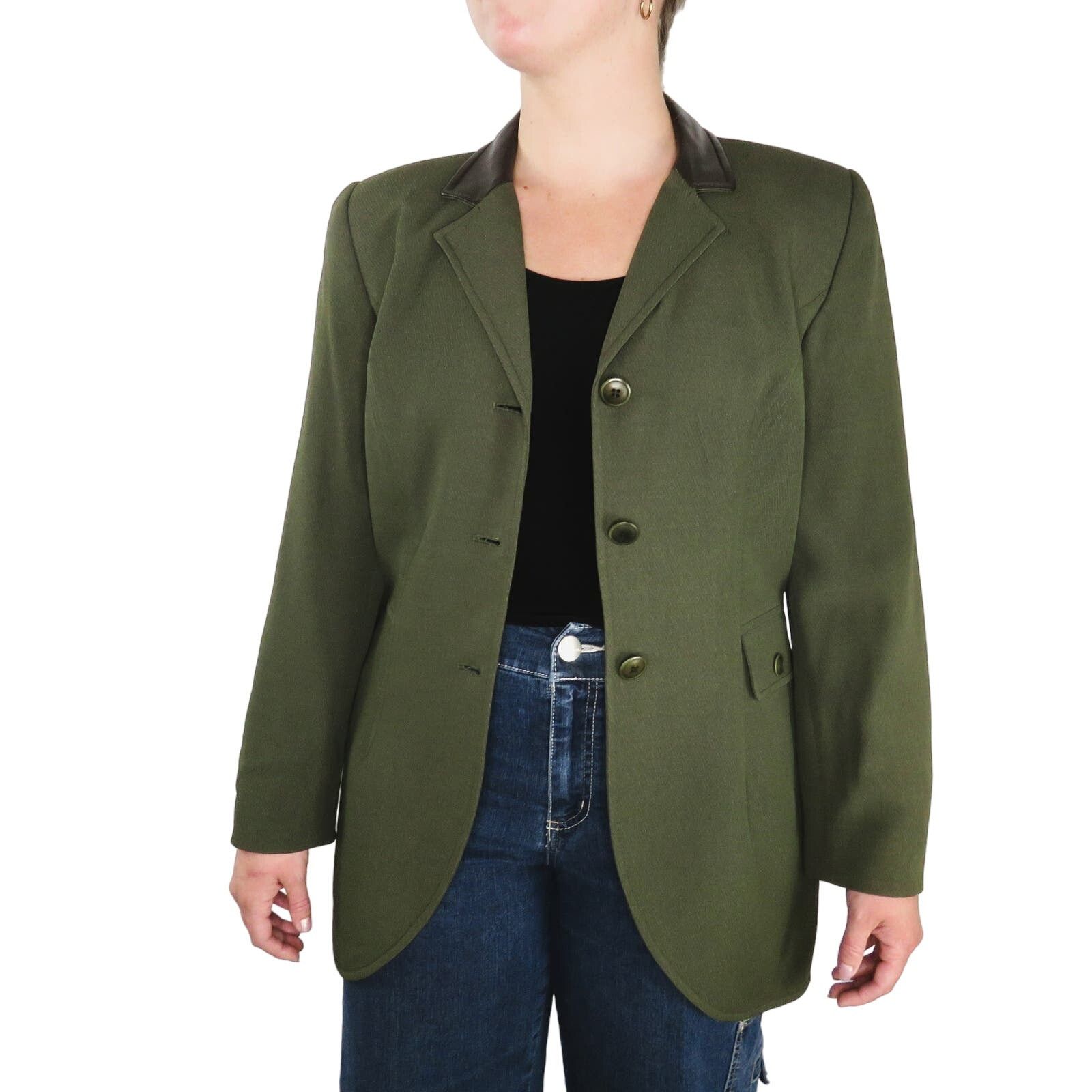 Vintage Vintage Dark Olive Green Blazer Jacket Medium Size M / US 6-8 / IT 42-44 - 4 Thumbnail