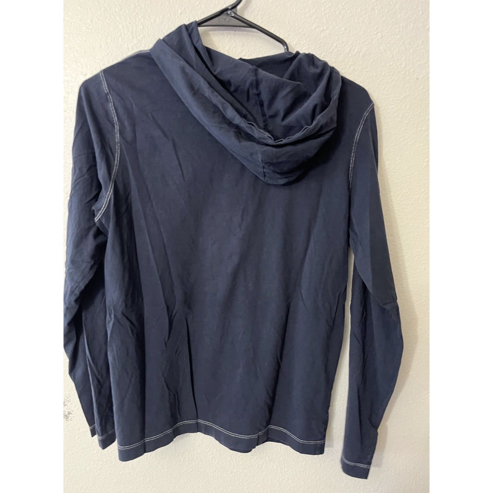 Gap VINTAGE Gap Shirt Men's XS Navy Blue Long Sleeve Raglan Hooded Tee XS Blue Logo Mens Size US XS / EU 42 / 0 - 3 Thumbnail