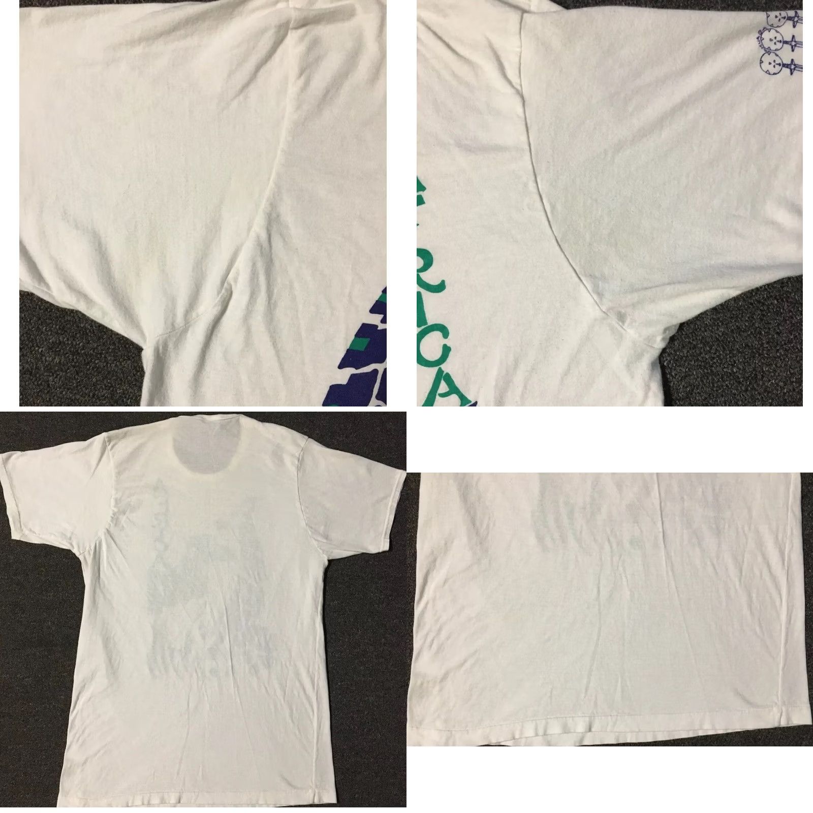 Vintage VINTAGE 90s Africa Zebra Giraffe Abstract Art Nature Grunge Shirt M White Graphic Tee Mens Size US M / EU 48-50 / 2 - 8 Thumbnail