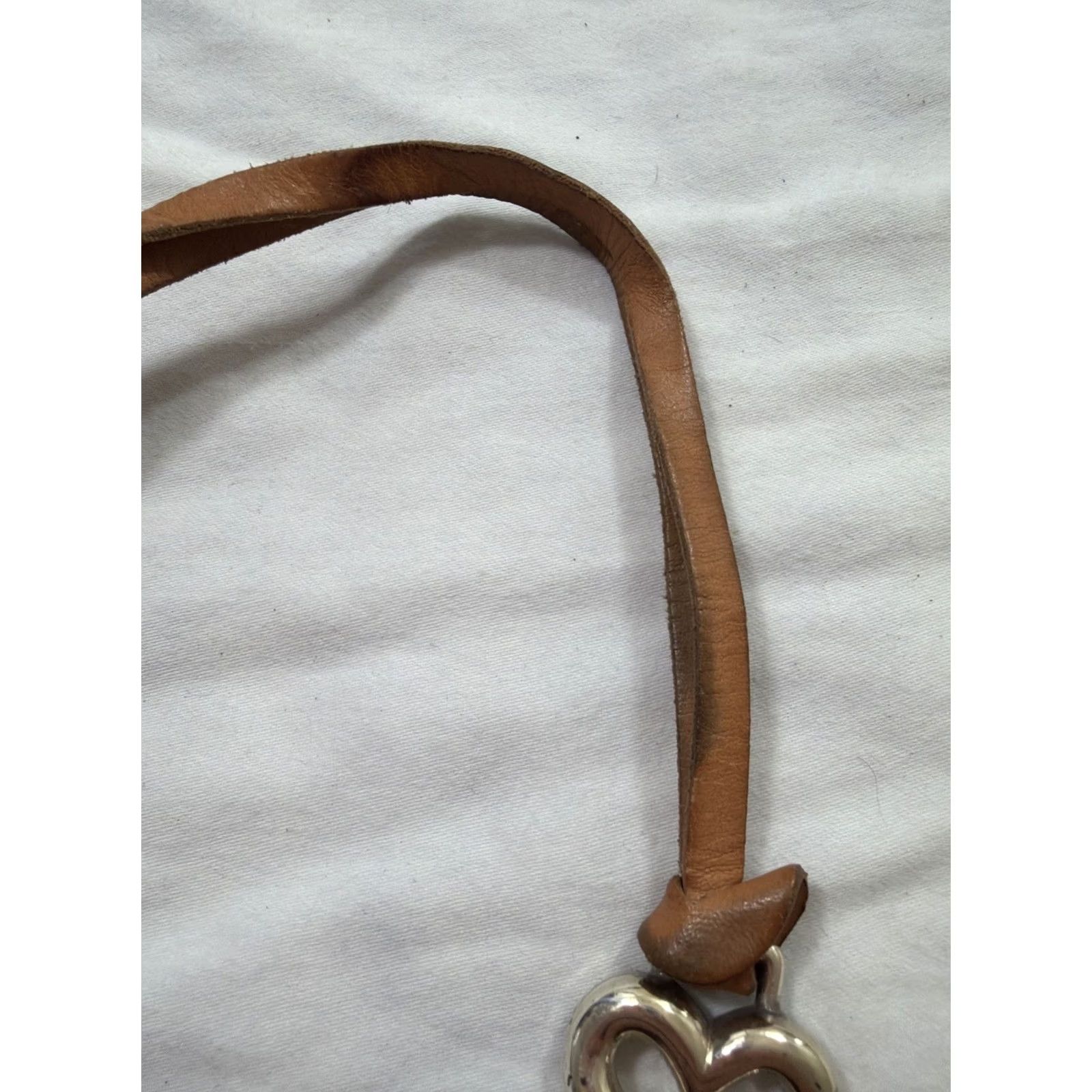 Brighton BRIGHTON Brown Leather Replacement Heart Loop Strap Purse Bag Charm Key Fob Unisex Adult? Keys Bag Charm Size ONE SIZE - 3 Thumbnail