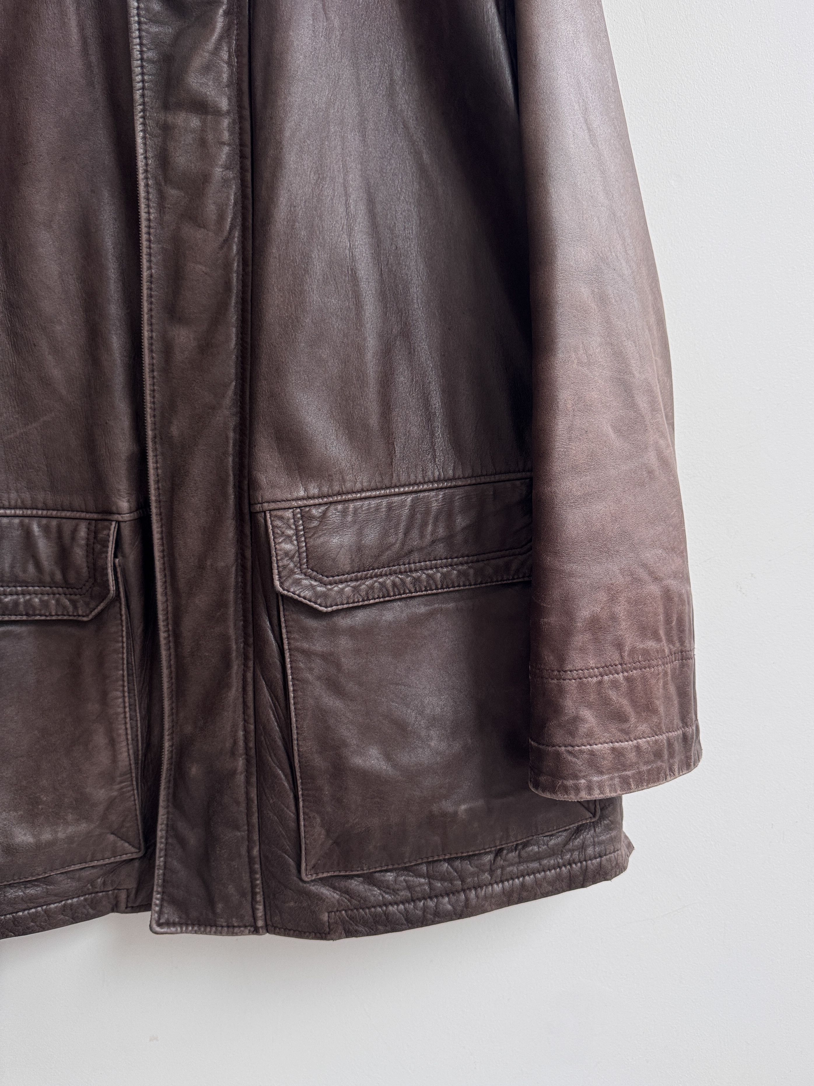 Pal Zileri Pal Zileri Leather Coat Jacket Size US L / EU 52-54 / 3 - 8 Thumbnail