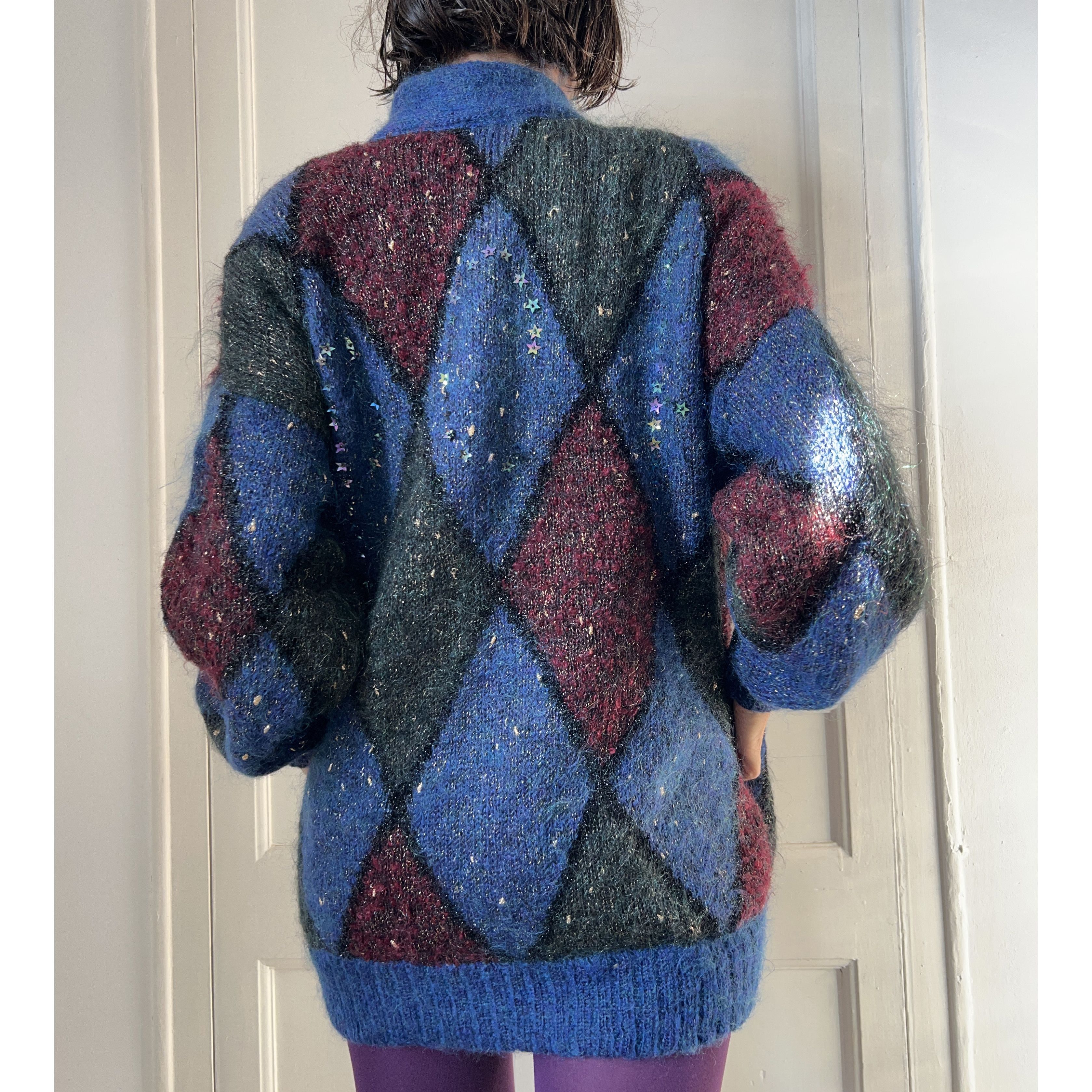 Vintage Vintage Mohair Harlequin Cardigan Size M / US 6-8 / IT 42-44 - 2 Thumbnail