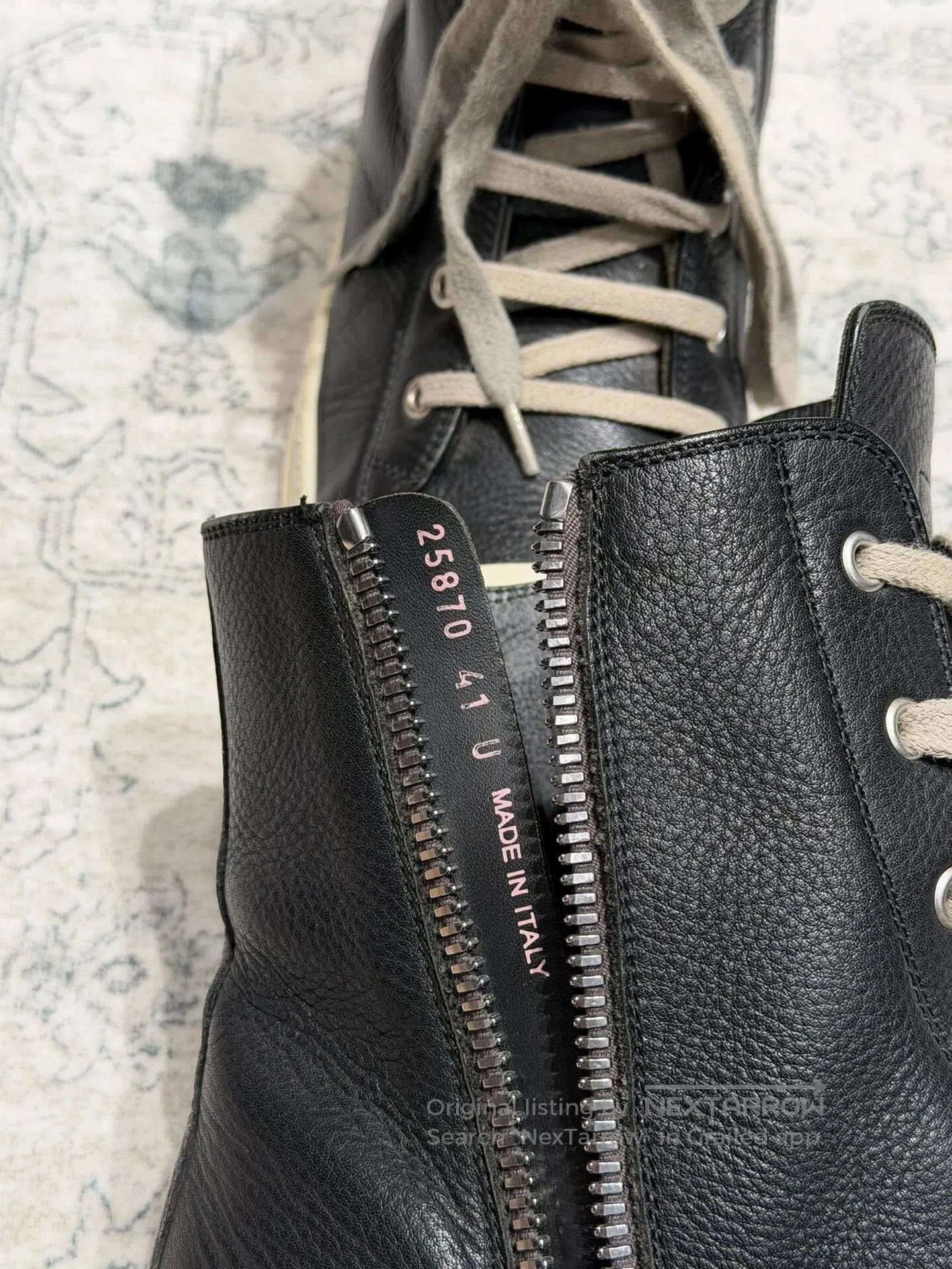 Rick Owens Rick Owens High-Top Leather Sneakers. Size US 8 / EU 41 - 7 Thumbnail