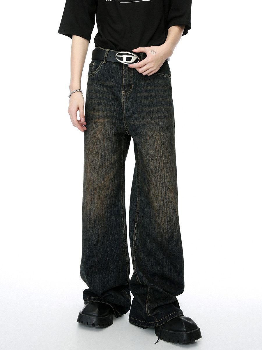 Vintage Men's Retro Slub-Texture Distressed Washed Jeans Size US 32 / EU 48 - 1 Thumbnail