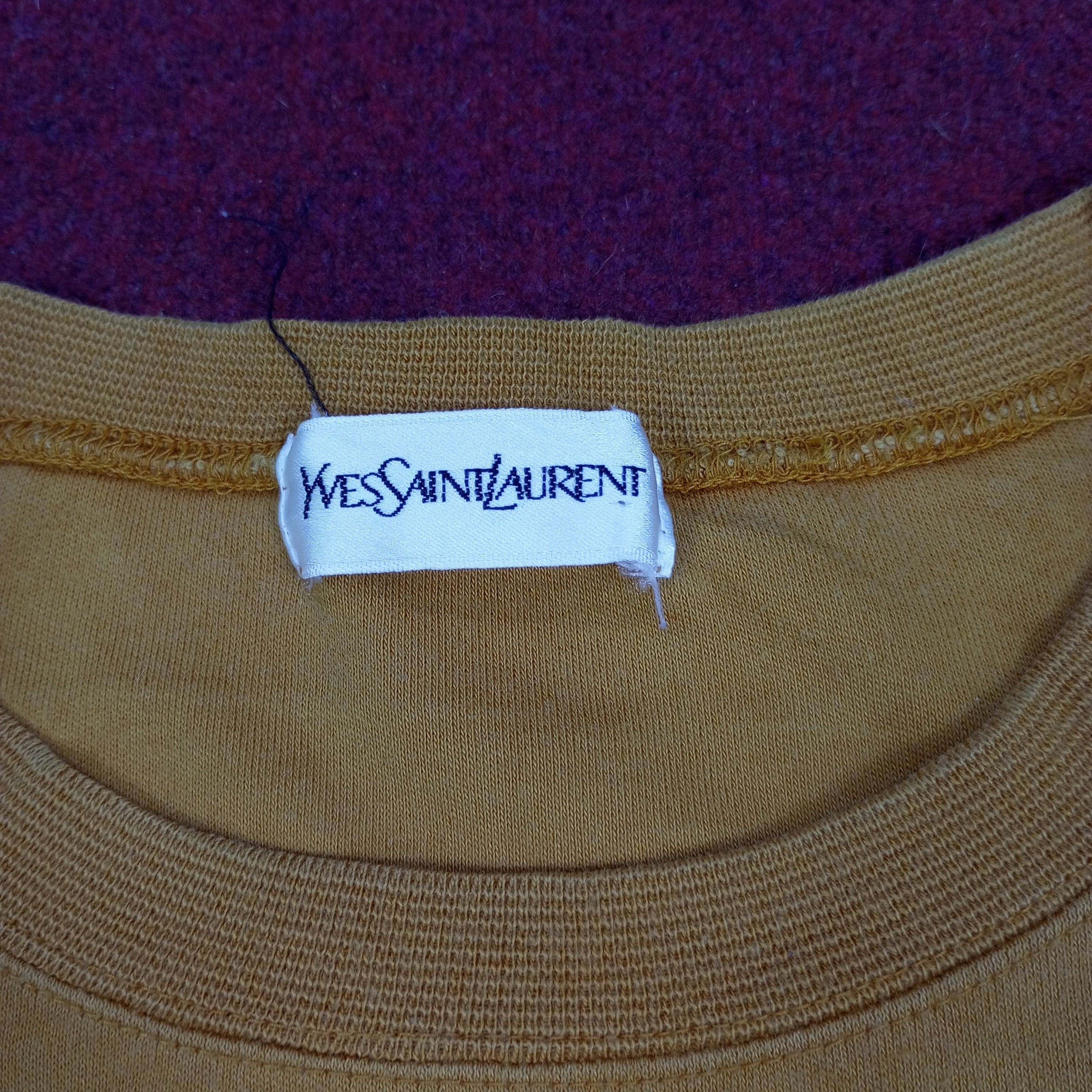 Designer × Vintage × Yves Saint Laurent Yves Saint Laurent Spellout Design Long Sleeve Tshirt Size US L / EU 52-54 / 3 - 6 Thumbnail