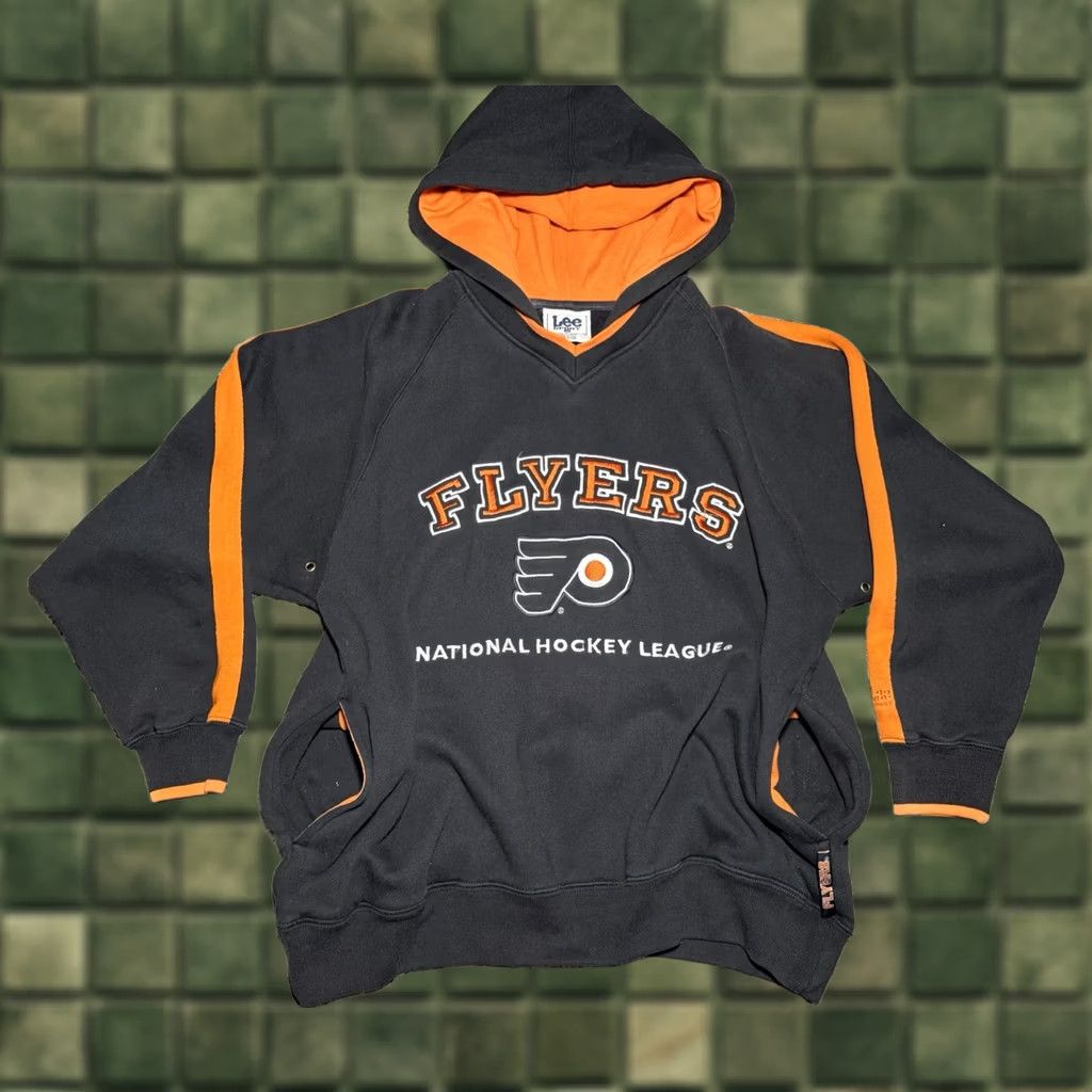 Lee VINTAGE Philadelphia Flyers Hoodie Lee Sport NHL Embroidered Hoodie Medium Black Men 90s Retro Sports Size US M / EU 48-50 / 2 - 1 Thumbnail
