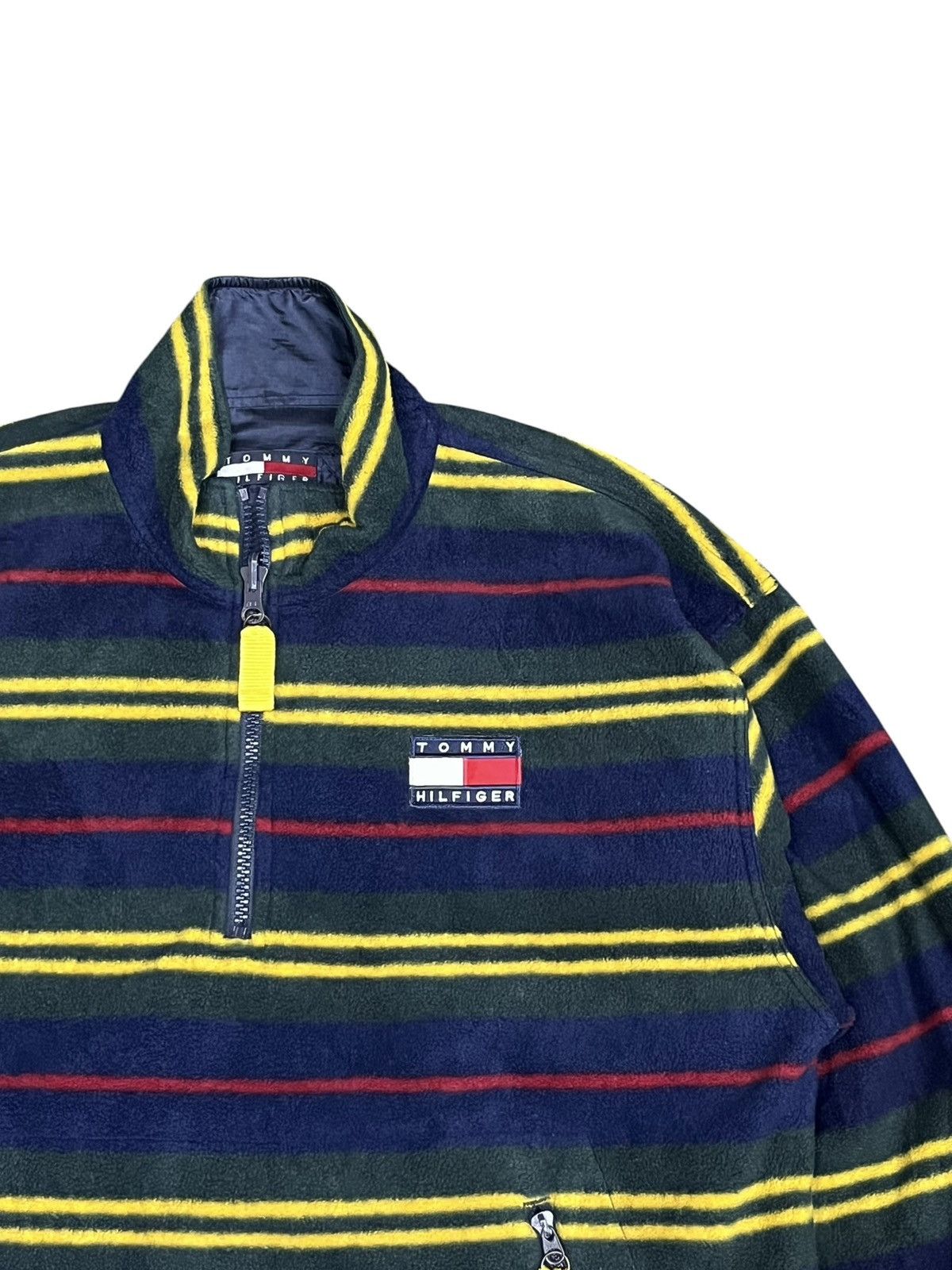 Tommy Hilfiger Vintage 90s Tommy Hilfiger Reversible Stripe Fleece Nylon Size US L / EU 52-54 / 3 - 10 Thumbnail