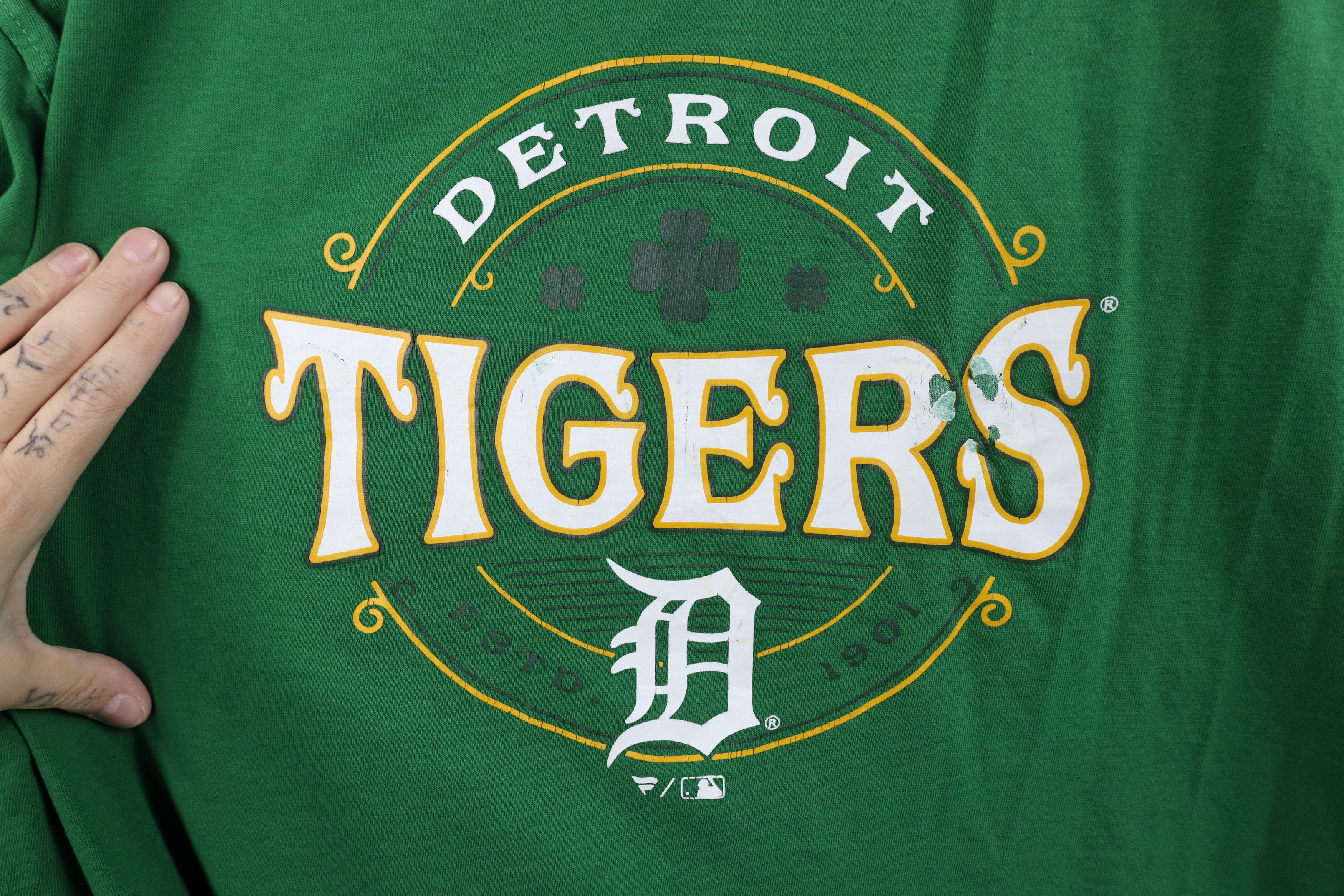 Vintage Fanatics Patricks Day Detroit Tigers Baseball T-Shirt Green Size US XXL / EU 58 / 5 - 4 Thumbnail