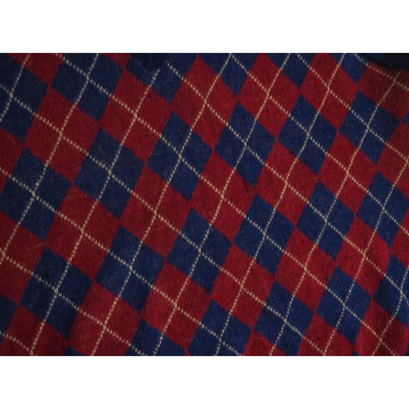 Vintage VTG 80s Navy Blue Red Argyle Preppy Ivy Acrylic Classic V Neck Sweater Vest L Mens Size US L / EU 52-54 / 3 - 4 Thumbnail