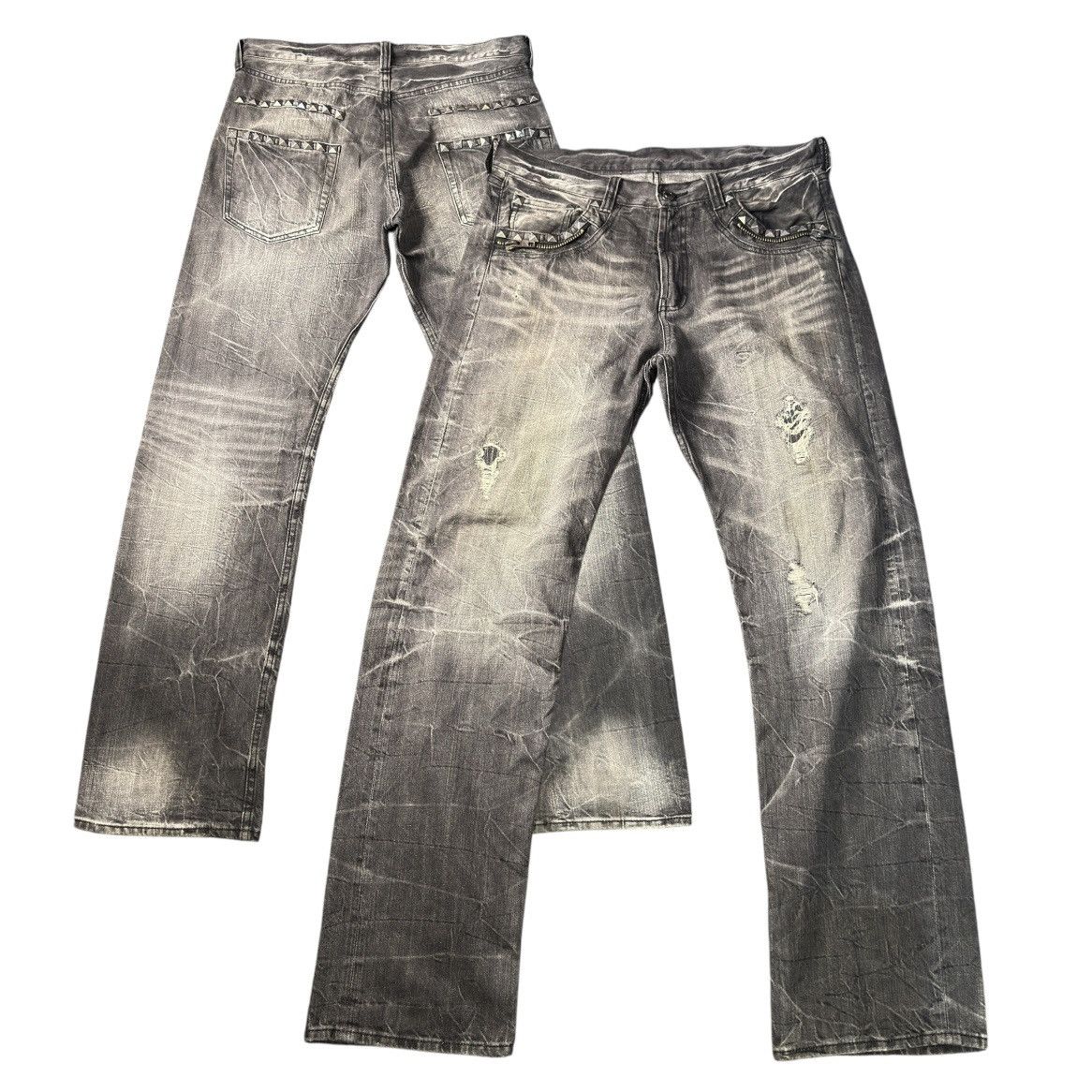 Hysteric Glamour Japanese Okayama Studded Distressed Denim LGB Hysteric Style Size US 34 / EU 50 - 1 Thumbnail
