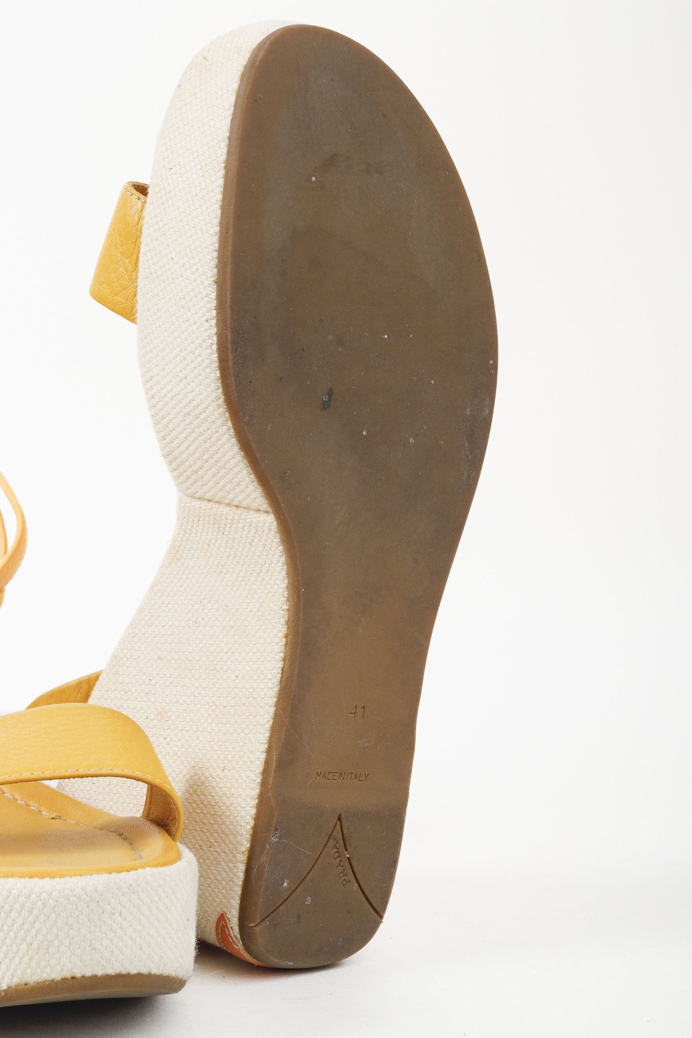 Prada Prada Yellow Platform Beach Theme Espadrille Sandals Size US 10.5 / IT 40.5 - 5 Thumbnail