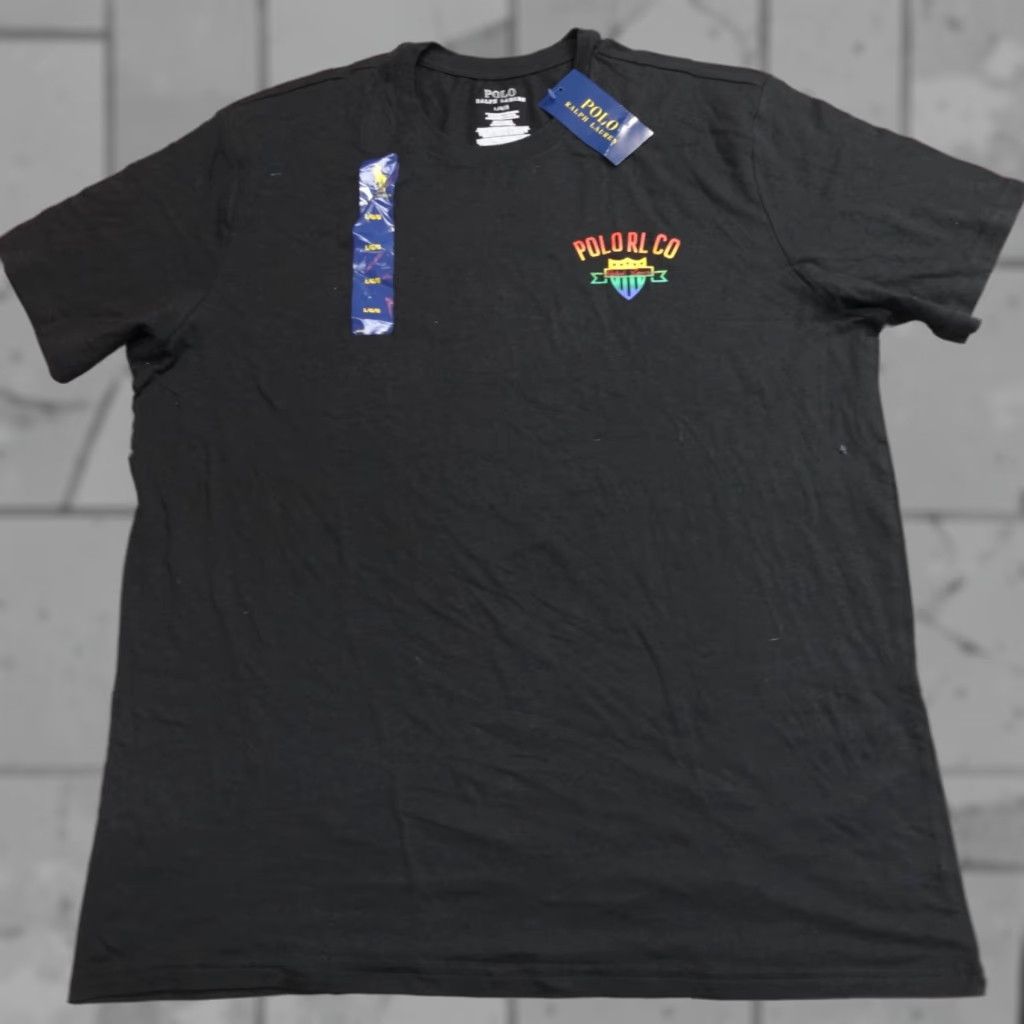 Polo Ralph Lauren VINTAGE Polo Ralph Lauren Shirt Large Black Chest Shield NEW Mens Crew Neck Short Sleeve Cotton T-Shirt L Black Ships Next Business Day Size US L / EU 52-54 / 3 - 1 Thumbnail