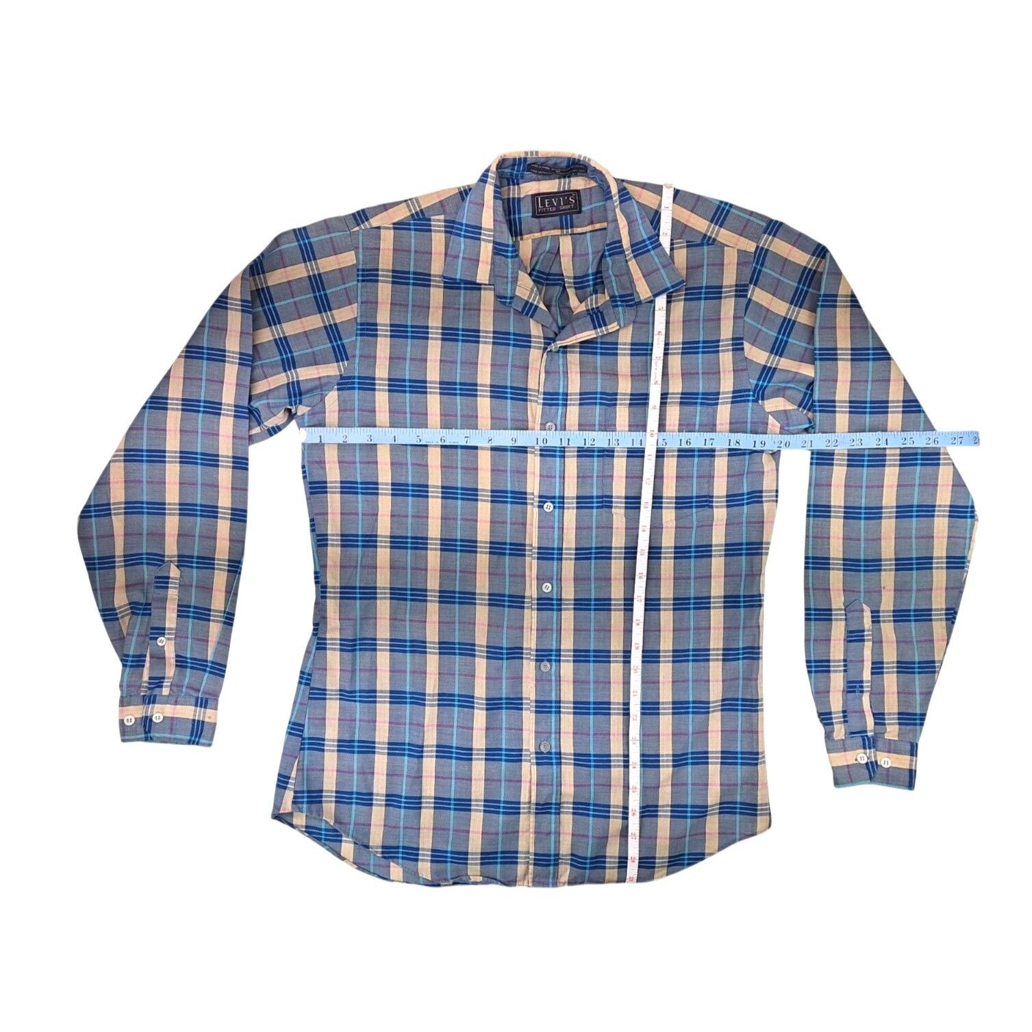 Levi's Vintage Levi's Plaid Fitted Shirt Men Medium Long Sleeve Size US M / EU 48-50 / 2 - 5 Thumbnail