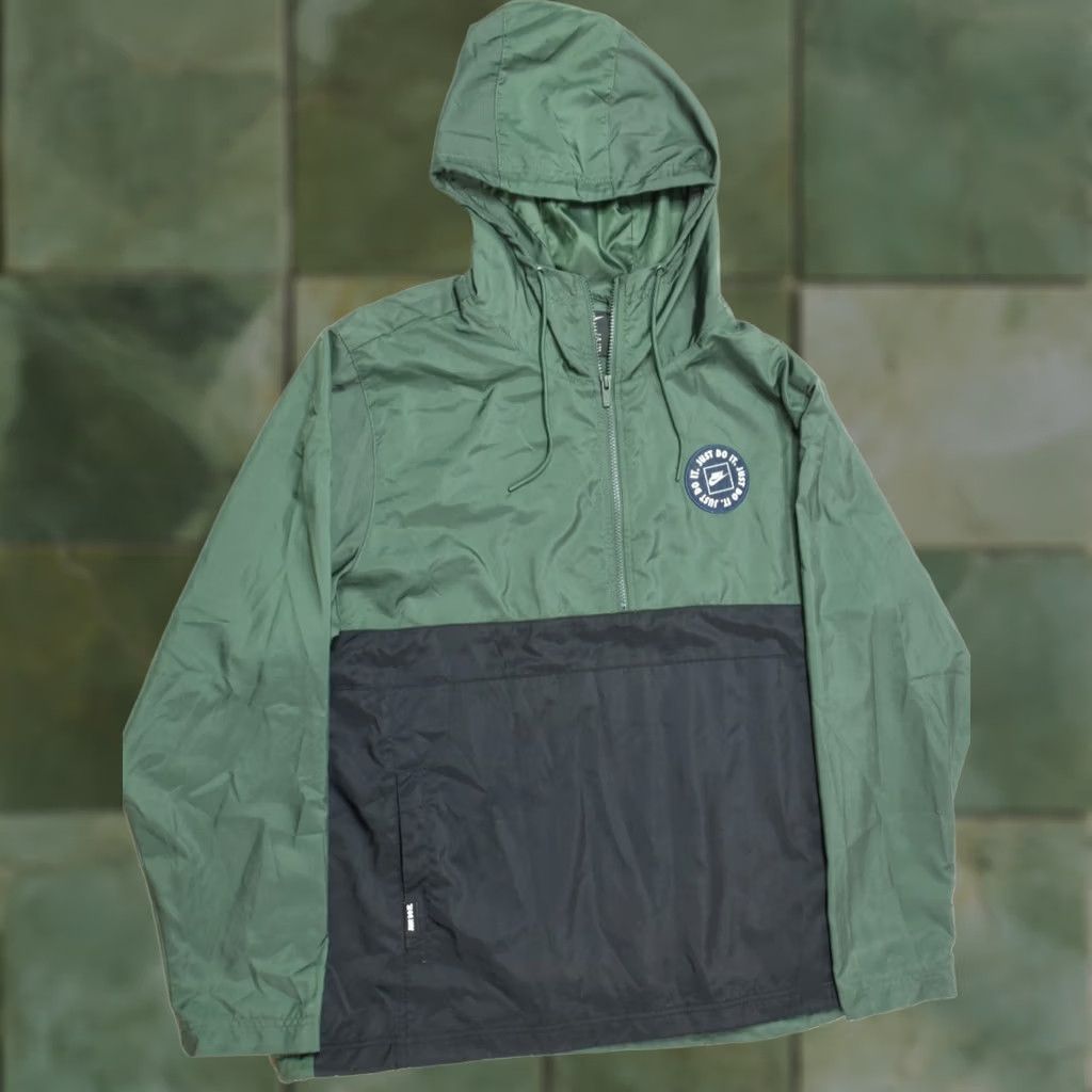 Nike Nike Sportswear Just Do It Windbreaker Jacket Mens XL Green Long Sleeve Pullover Size US XL / EU 56 / 4 - 1 Thumbnail