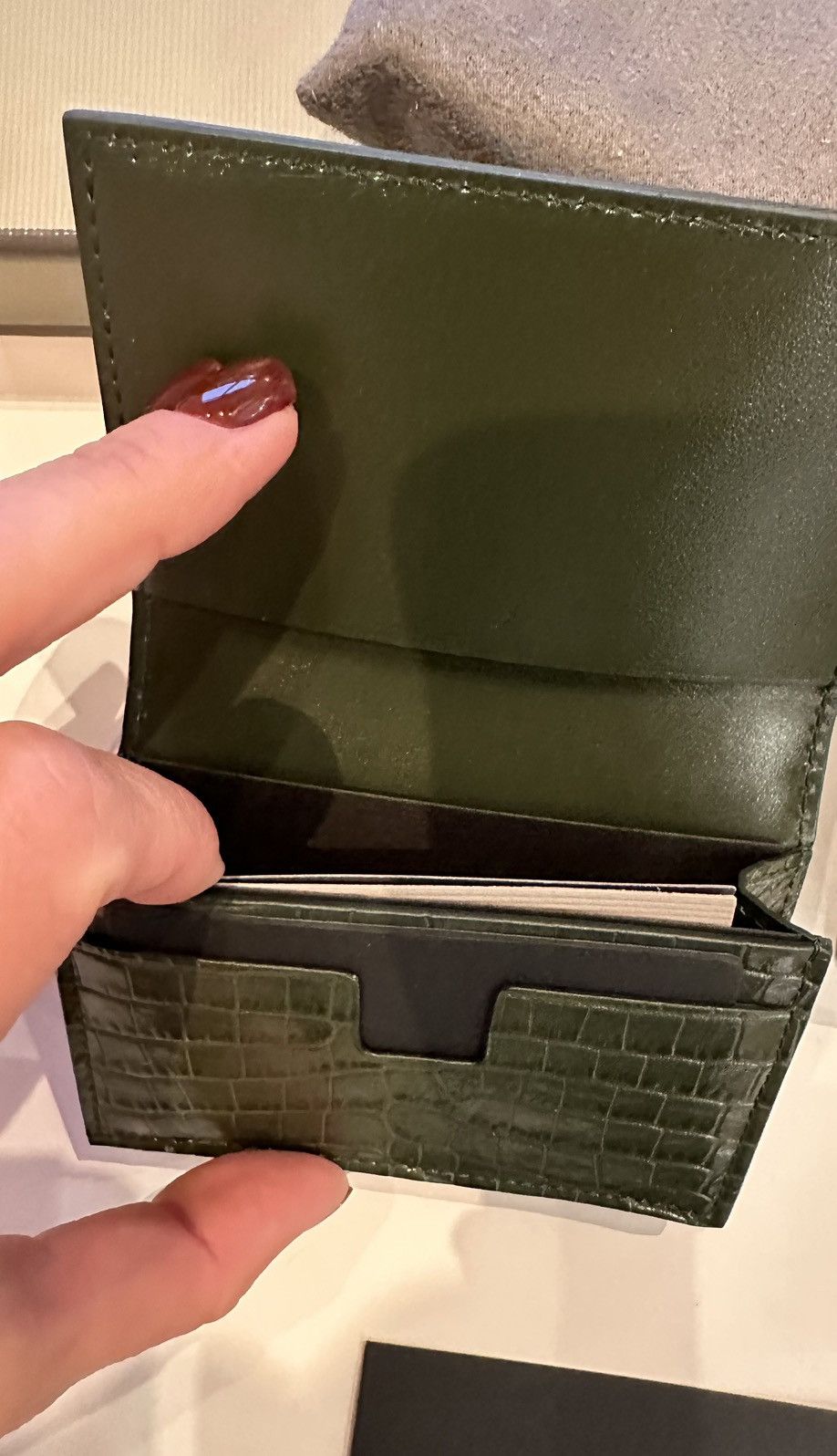 TOM FORD Men's Business Card Holder Croc-Embossed Rifle