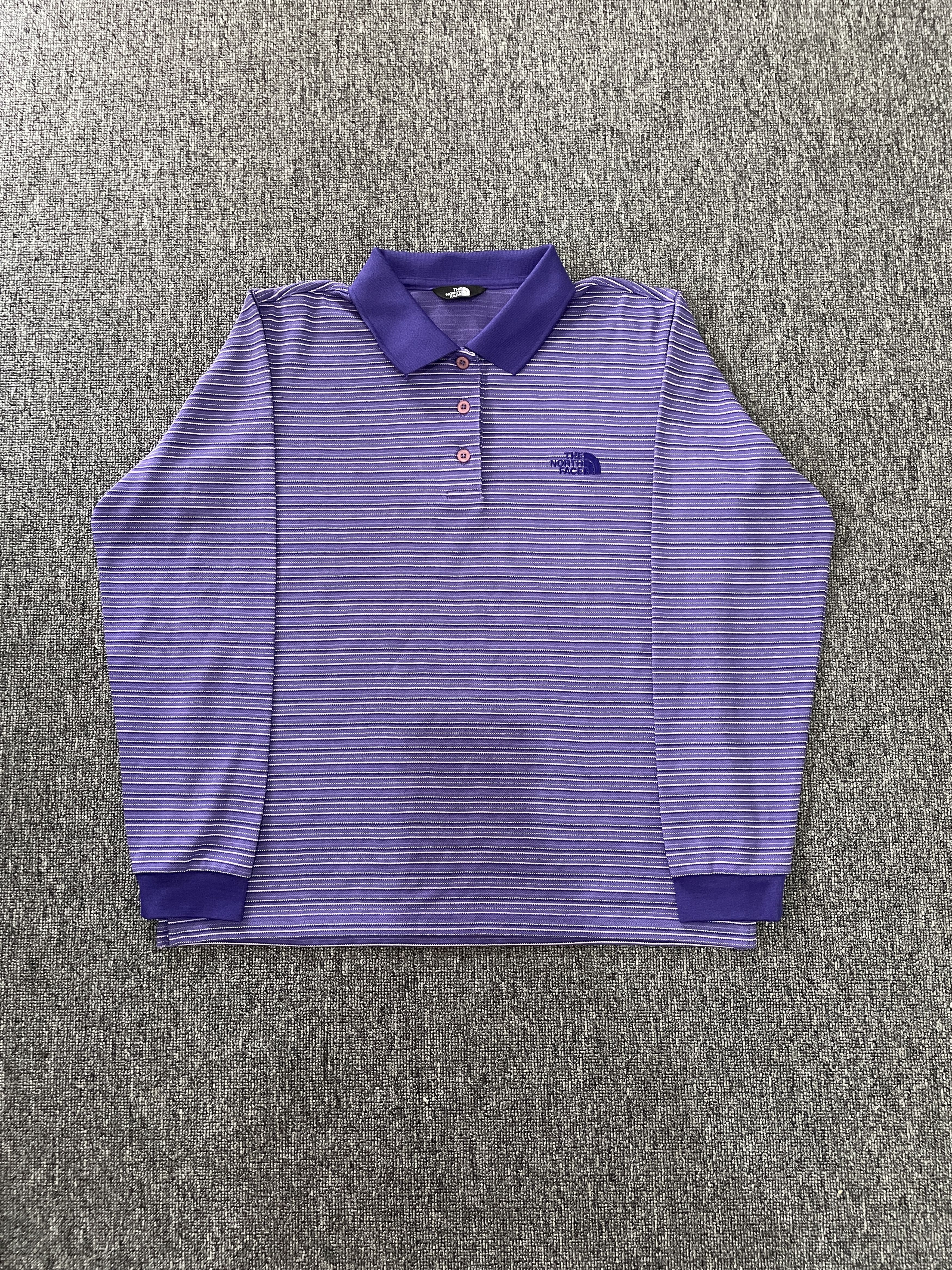 The North Face Vintage The North Face Long Sleeve Polo Purple Striped Shirt Size M / US 6-8 / IT 42-44 - 1 Thumbnail