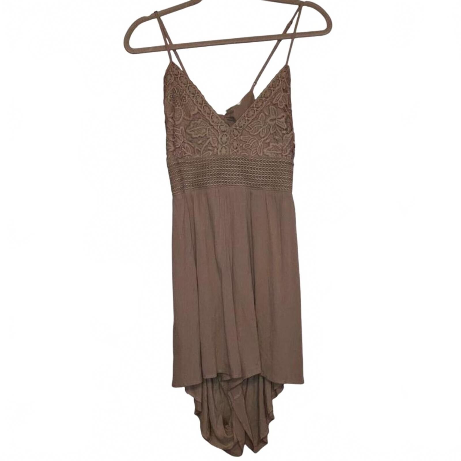 Aeropostale Aeropostale Brown Crochet Bust High Low Romper Boho NWT Size 40" / US 18 - 1 Thumbnail
