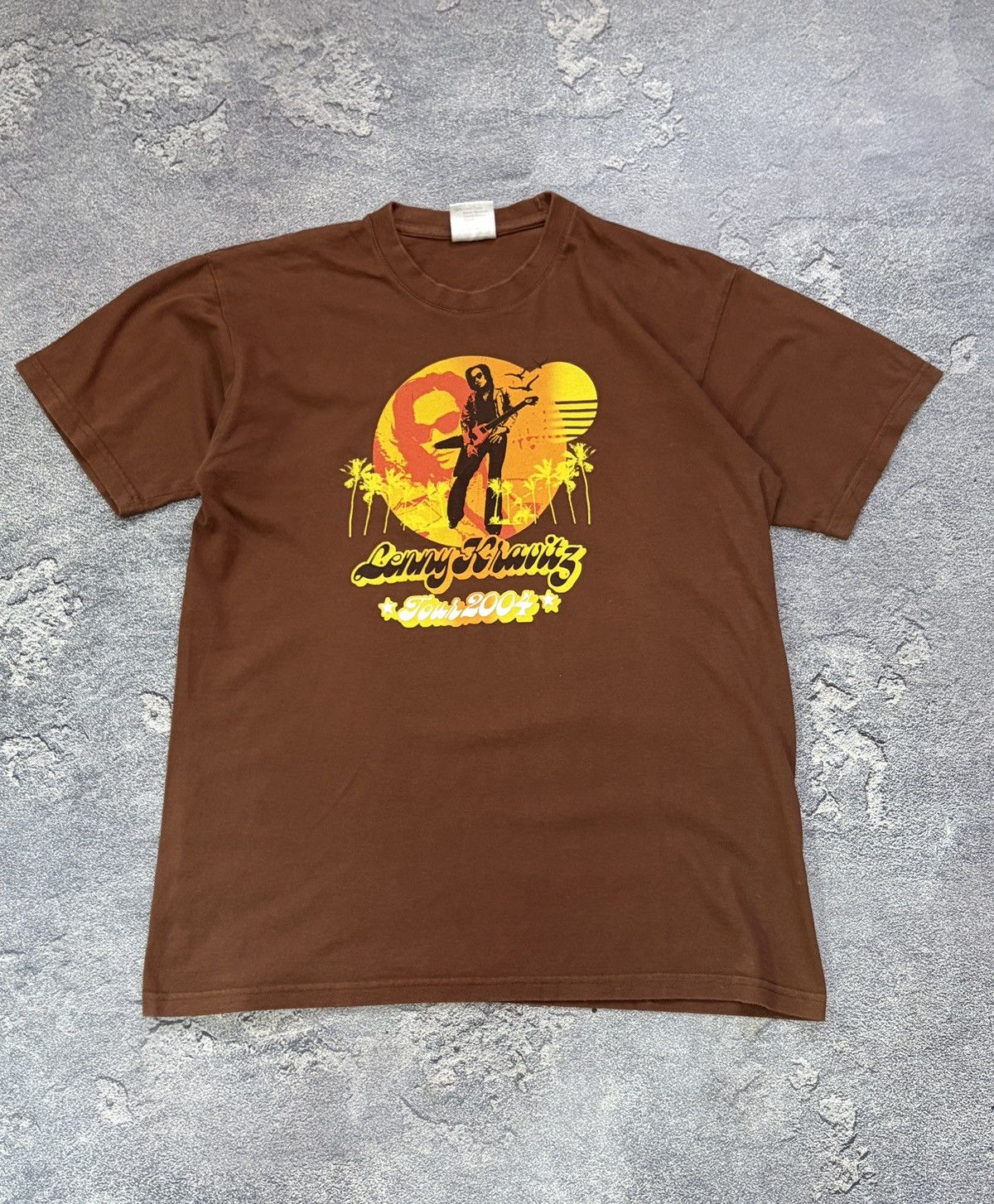 Vintage 2004 Lenny Kravitz Baptist Tour Tee B&C Tag Brown Size S Size US S / EU 44-46 / 1 - 1 Thumbnail
