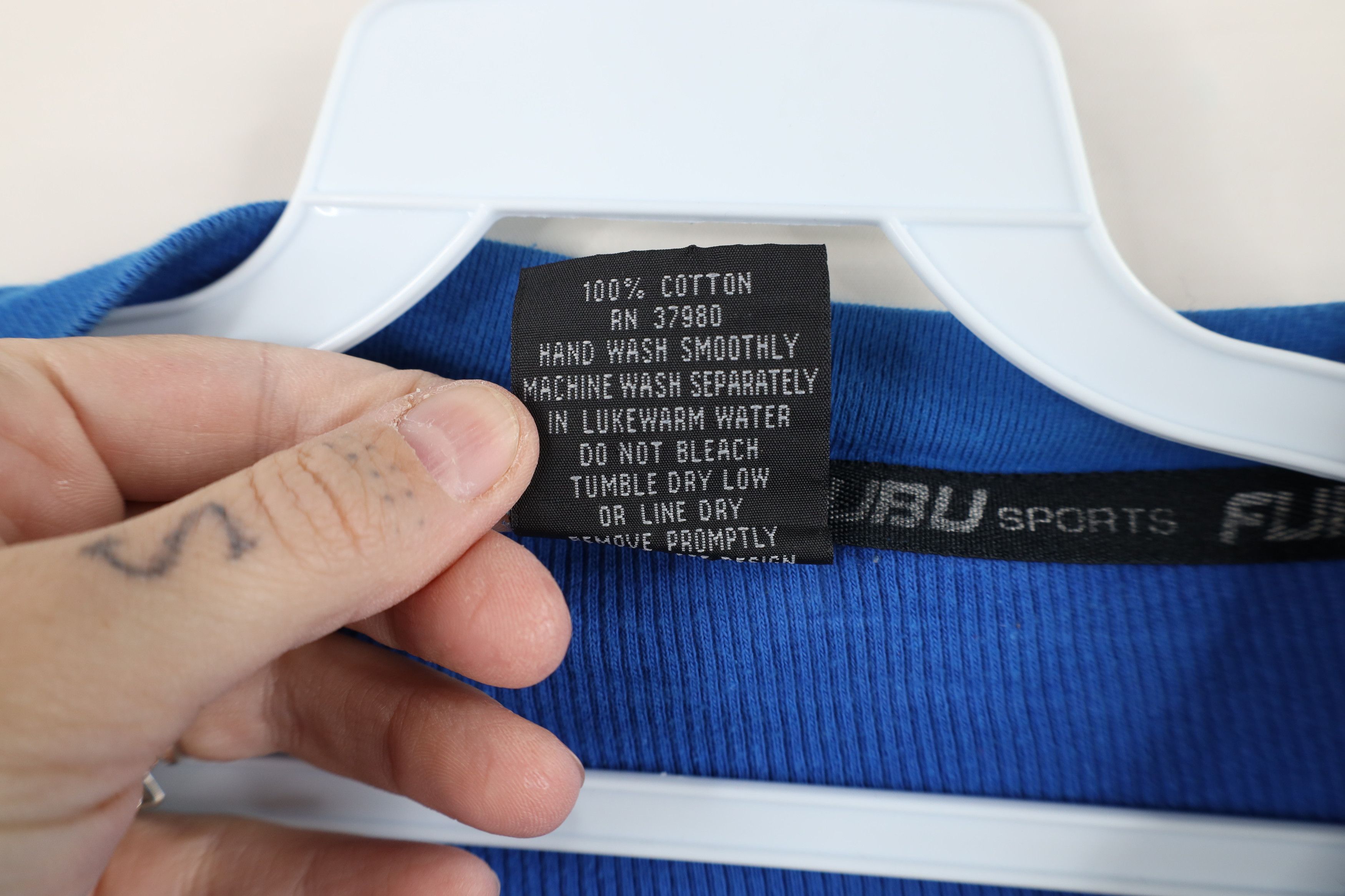 Fubu Vintage 90s Y2K FUBU Ribbed Knit Short Sleeve T-Shirt Blue Size US XXL / EU 58 / 5 - 9 Thumbnail