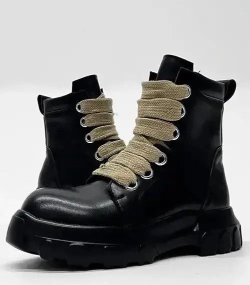 Japanese Brand Charcoal Platform Casual faux leather boots gothic punk Size US 6 / EU 39 - 2 Thumbnail