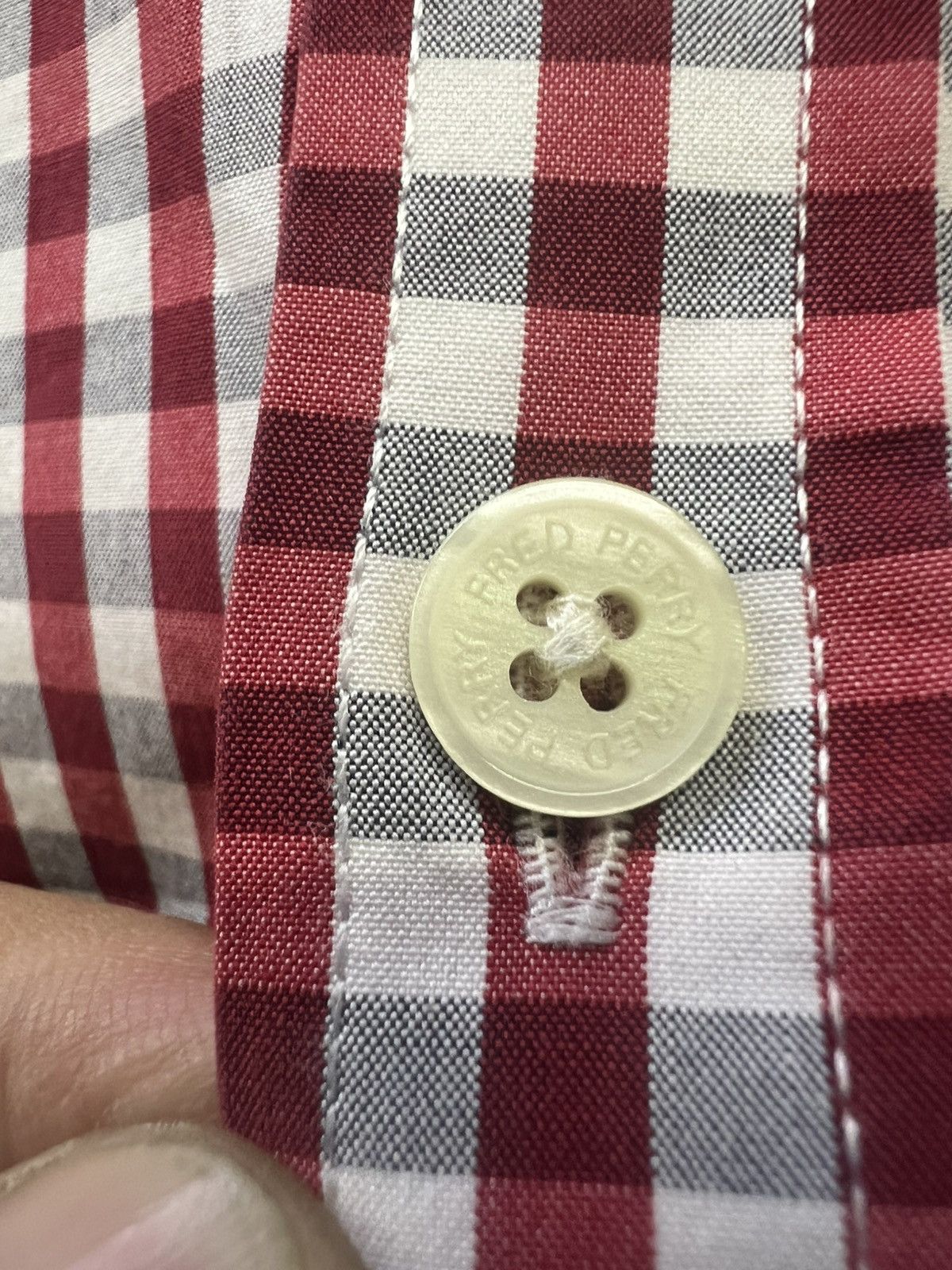 Fred Perry Fred Perry Burgundy Gingham Dress Shirt – Size M Size US M / EU 48-50 / 2 - 4 Thumbnail