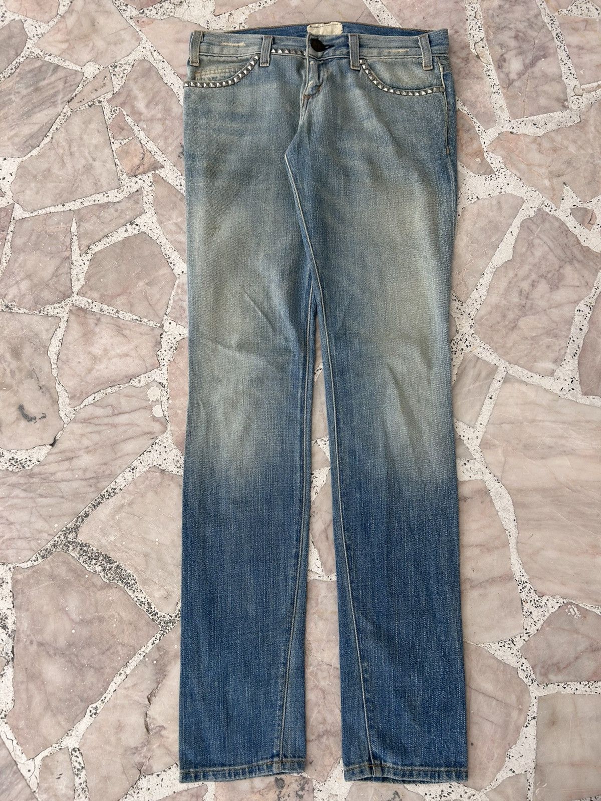 Elliott Current Elliot Silver Stud Denim Distress Vintage Size 30" / US 8 / IT 44 - 1 Thumbnail