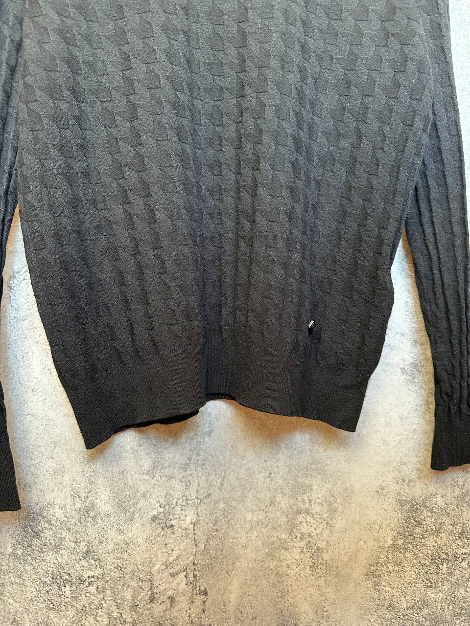 Armani Collezioni Armani Collezioni Black Textured Knit Sweater Pullover Size S / US 4 / IT 40 - 8 Thumbnail