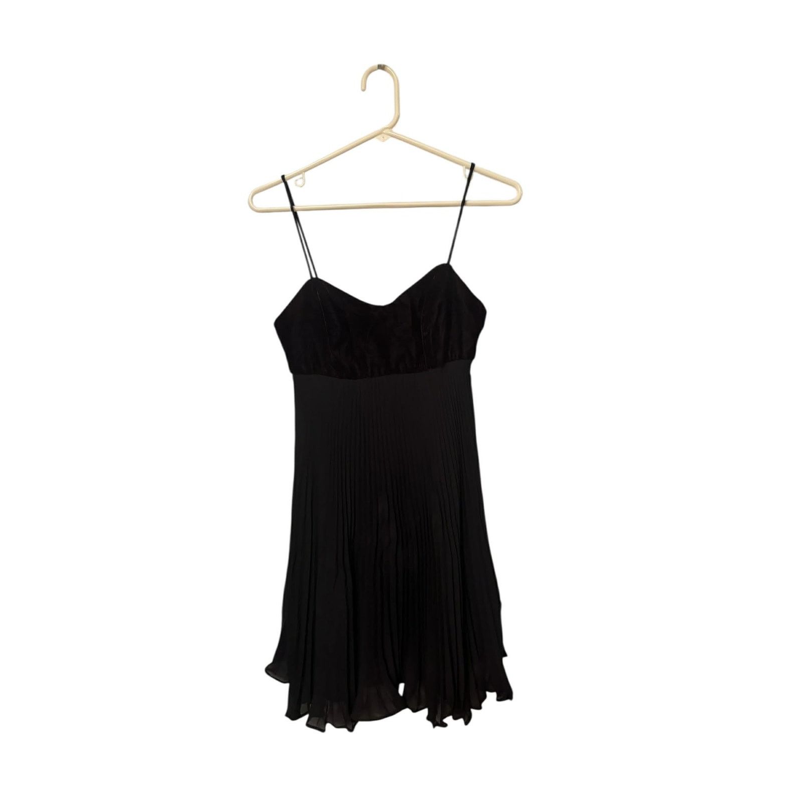 Other ABS Allen Schwartz Black Velvet Chiffon Pleated Dress Sz 4 Size S / US 4 / IT 40 - 6 Thumbnail
