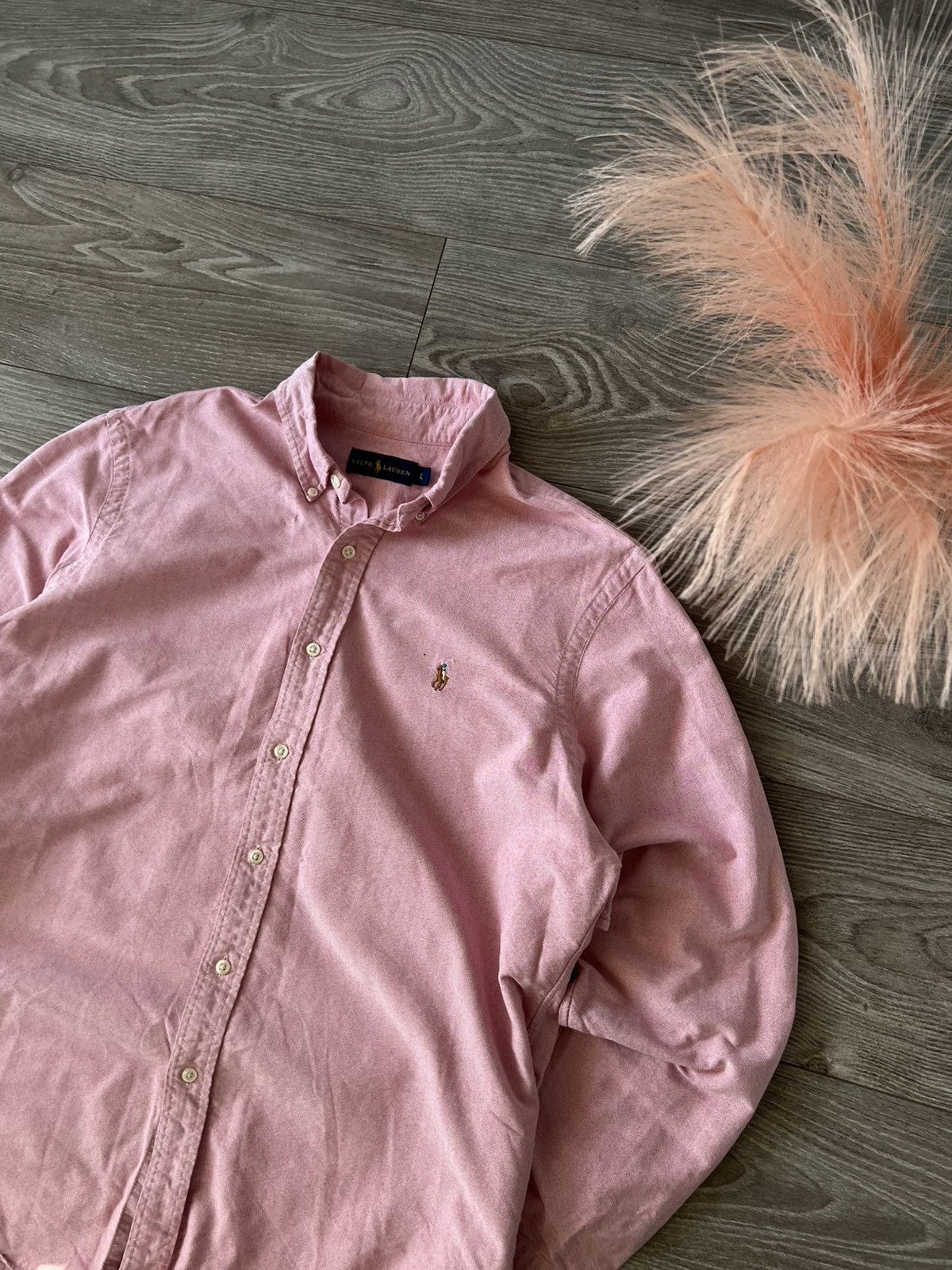 Polo Ralph Lauren × Ralph Lauren ‼️Polo Ralph Lauren RRL Coloured Logo Pink Luxury Shirt‼️ Size US L / EU 52-54 / 3 - 4 Thumbnail