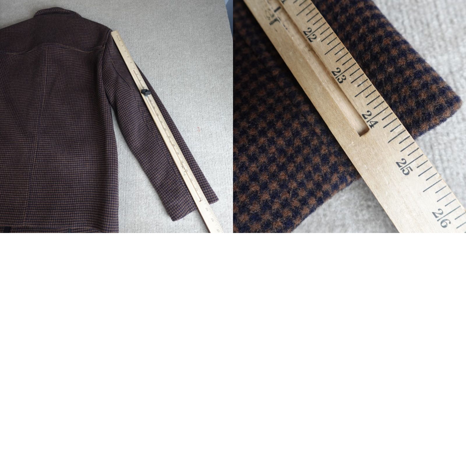 Club Monaco Club Monaco Mens Jacket S Brown Houndstooth Wool Blend Chore Coat, Button, Casual, Regular, Fall Winter Spring, Overcoat, Boardwalk Style, Mens Size US S / EU 44-46 / 1 - 9 Thumbnail