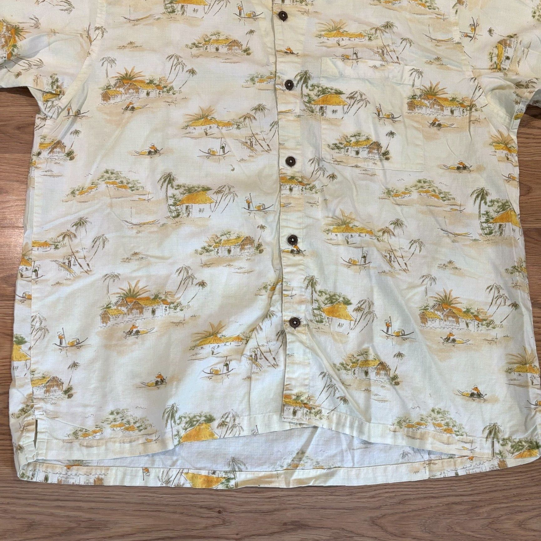 Patagonia VINTAGE Patagonia Organic Cotton Beach Print Hawaiian Shirt Mens Size XL 53304 Size US XL / EU 56 / 4 - 4 Thumbnail