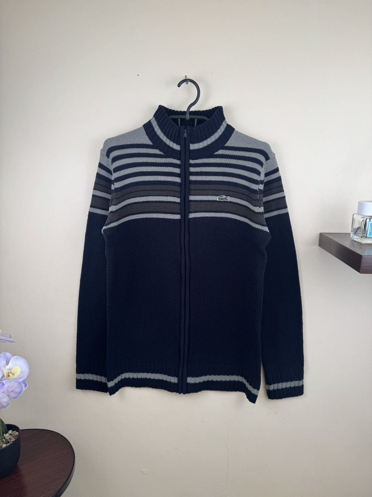 Lacoste Vintage Lacoste Knitwear Sweater S Striped Blu Gray Casual Size US S / EU 44-46 / 1 - 1 Thumbnail