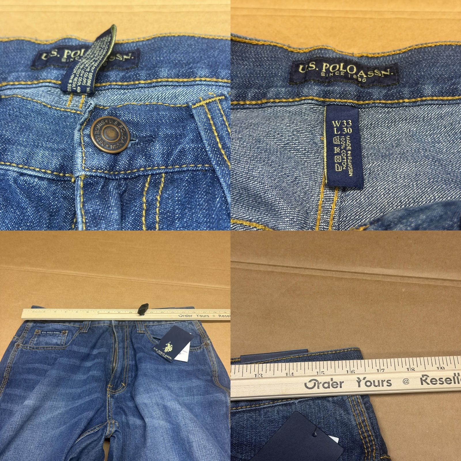 U.S. Polo Assn. U.S. Polo Assn. Carpenter Jeans Mens 33x30 Blue Wash Relaxed Straight Denim Size US XS / EU 42 / 0 - 10 Thumbnail